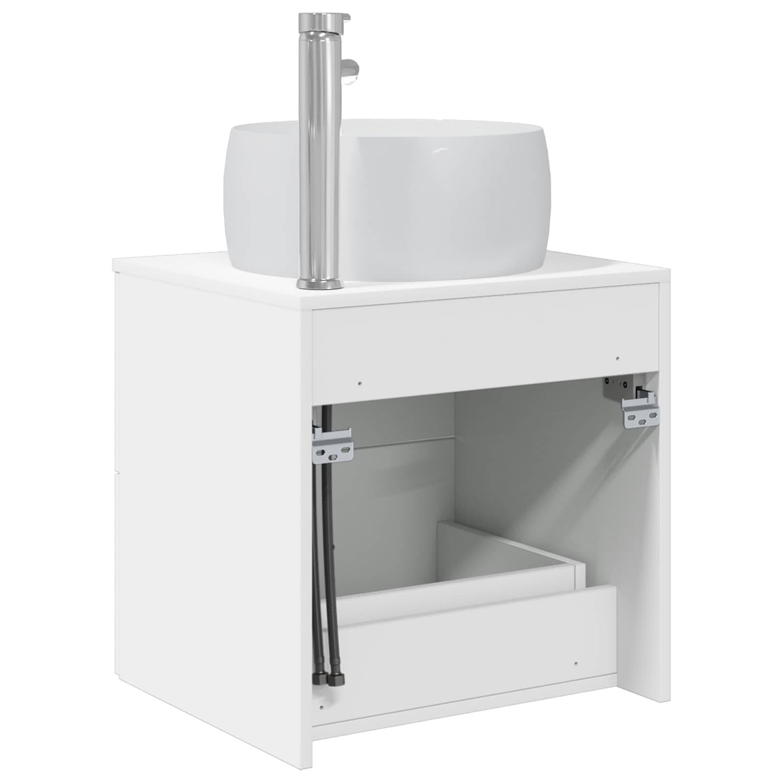 vidaXL Wandmontierte Waschtisch Weiß 49,5 x 44,5 x 66 cm Holzwerkstoff
