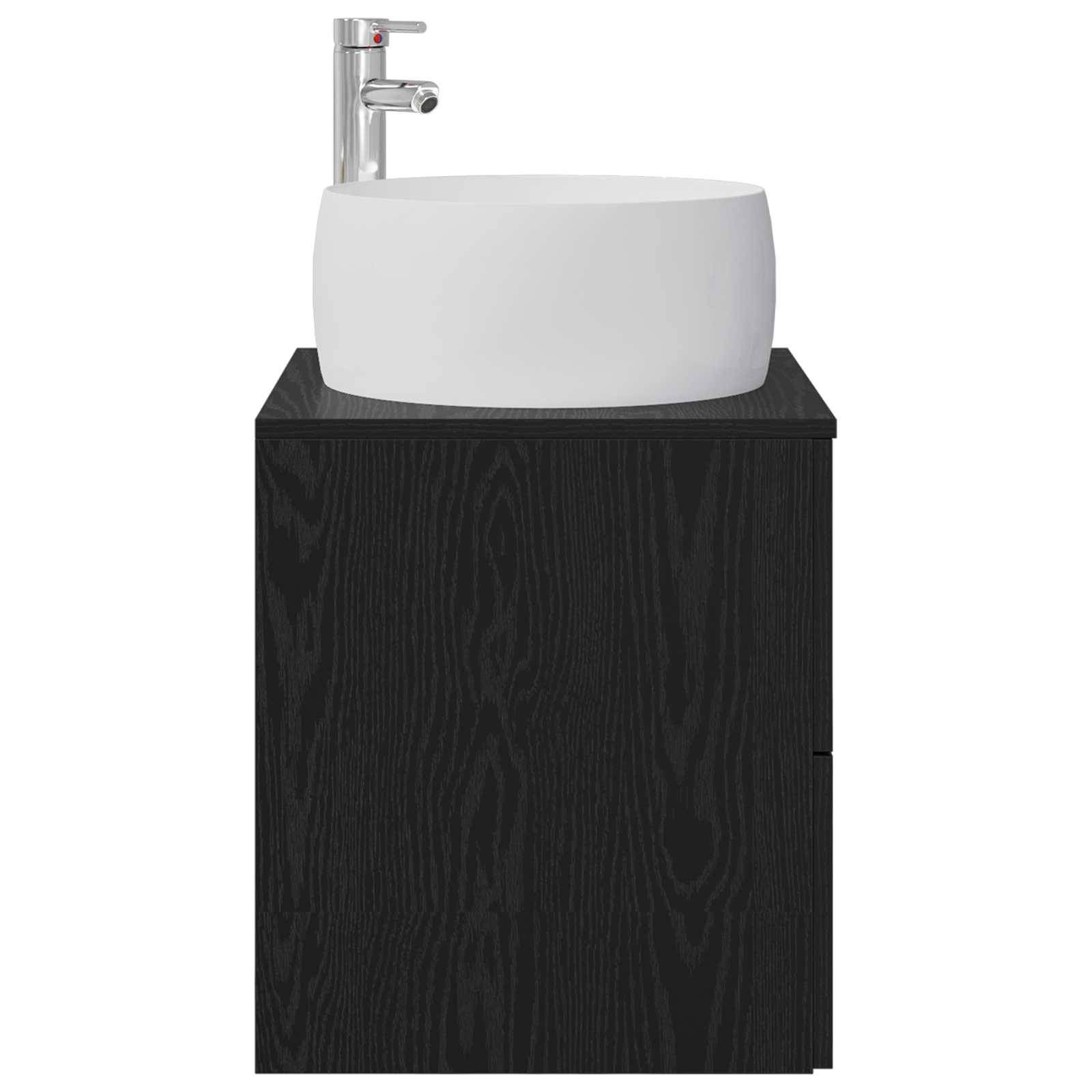 vidaXL Wandmontierte Waschtisch Schwarze Eiche 49,5 x 44,5 x 66 cm