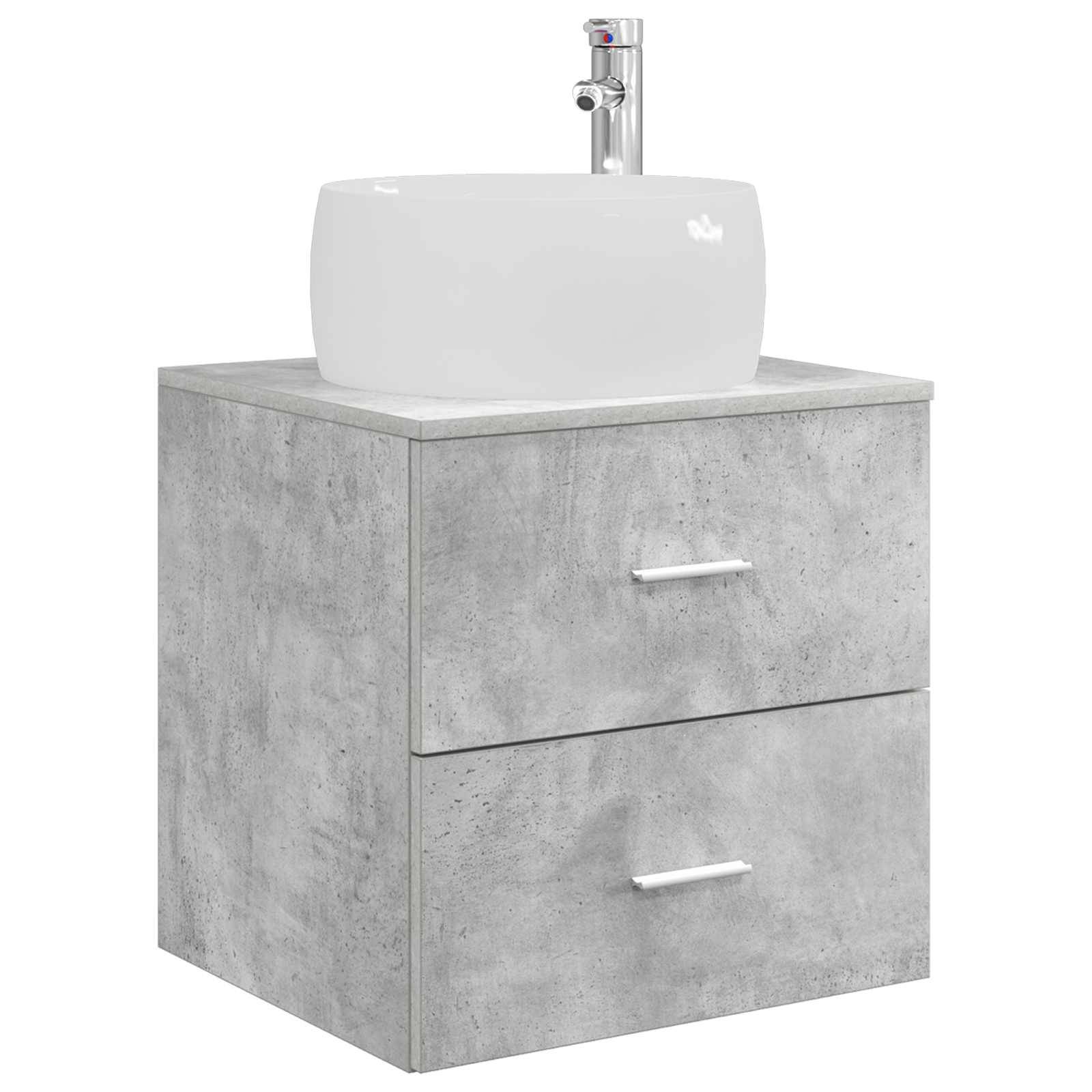 vidaXL Wandmontierte Waschtisch Betongrau 49,5 x 44,5 x 66 cm