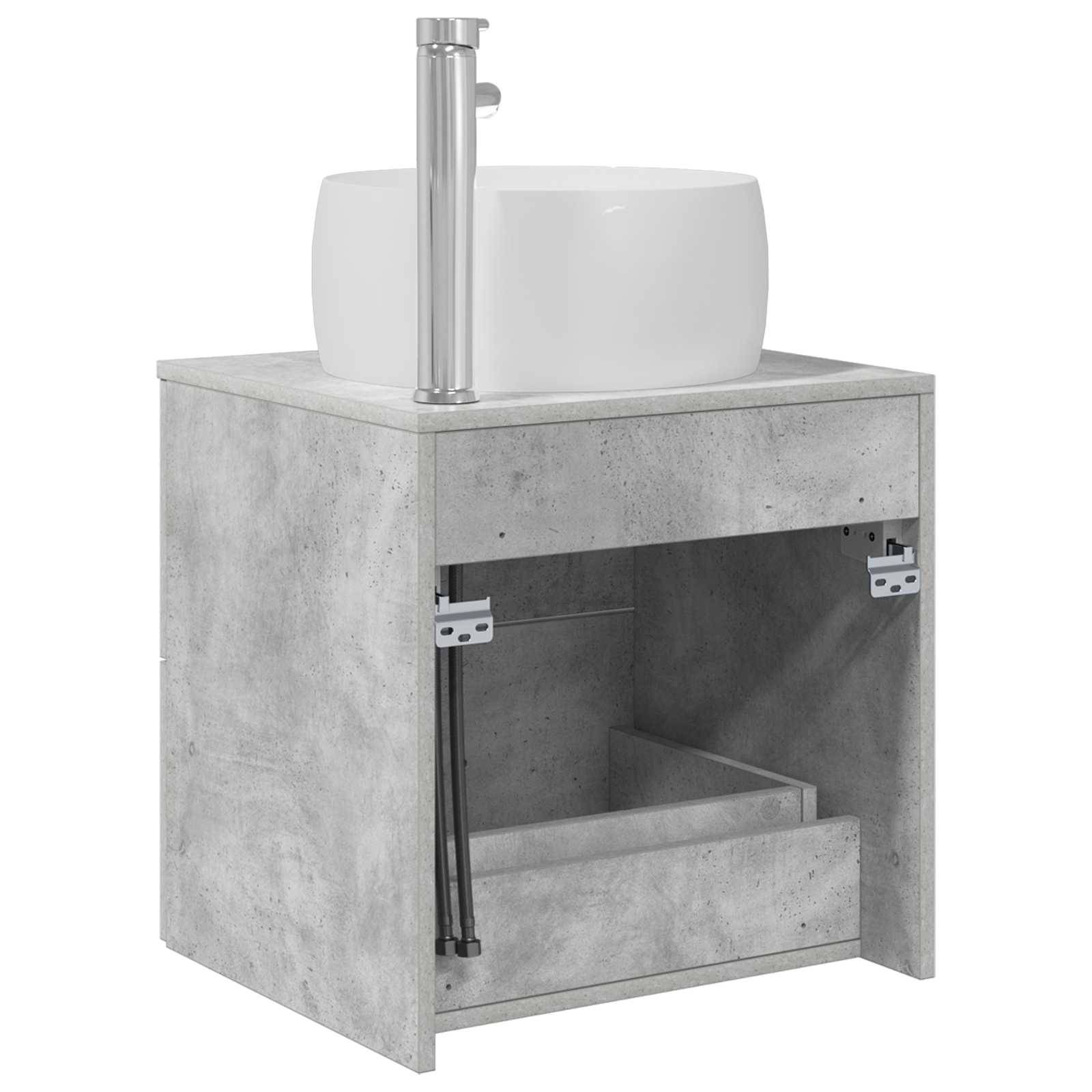 vidaXL Wandmontierte Waschtisch Betongrau 49,5 x 44,5 x 66 cm