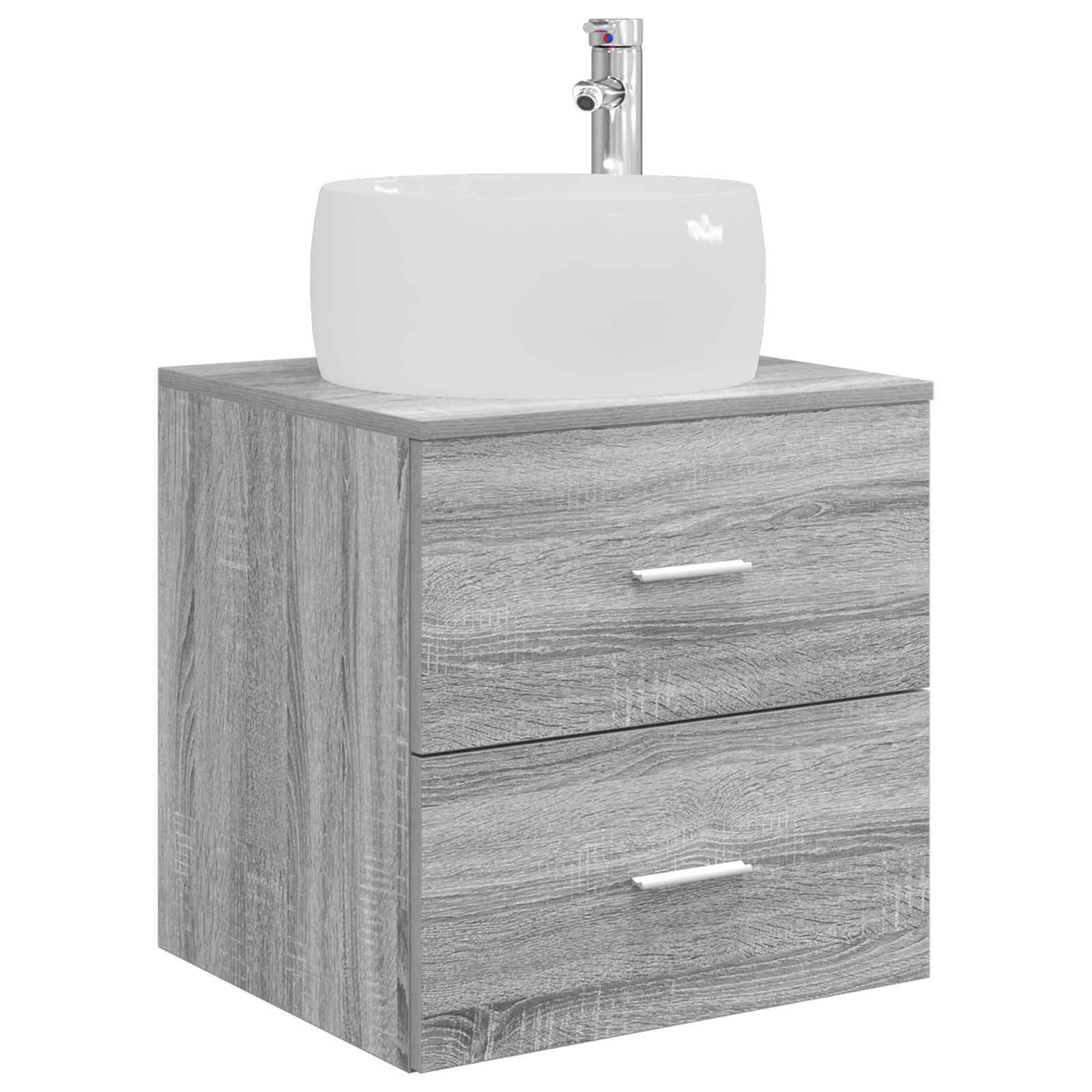 vidaXL Wandmontierte Waschtisch Grau Sonoma 49,5 x 44,5 x 66 cm