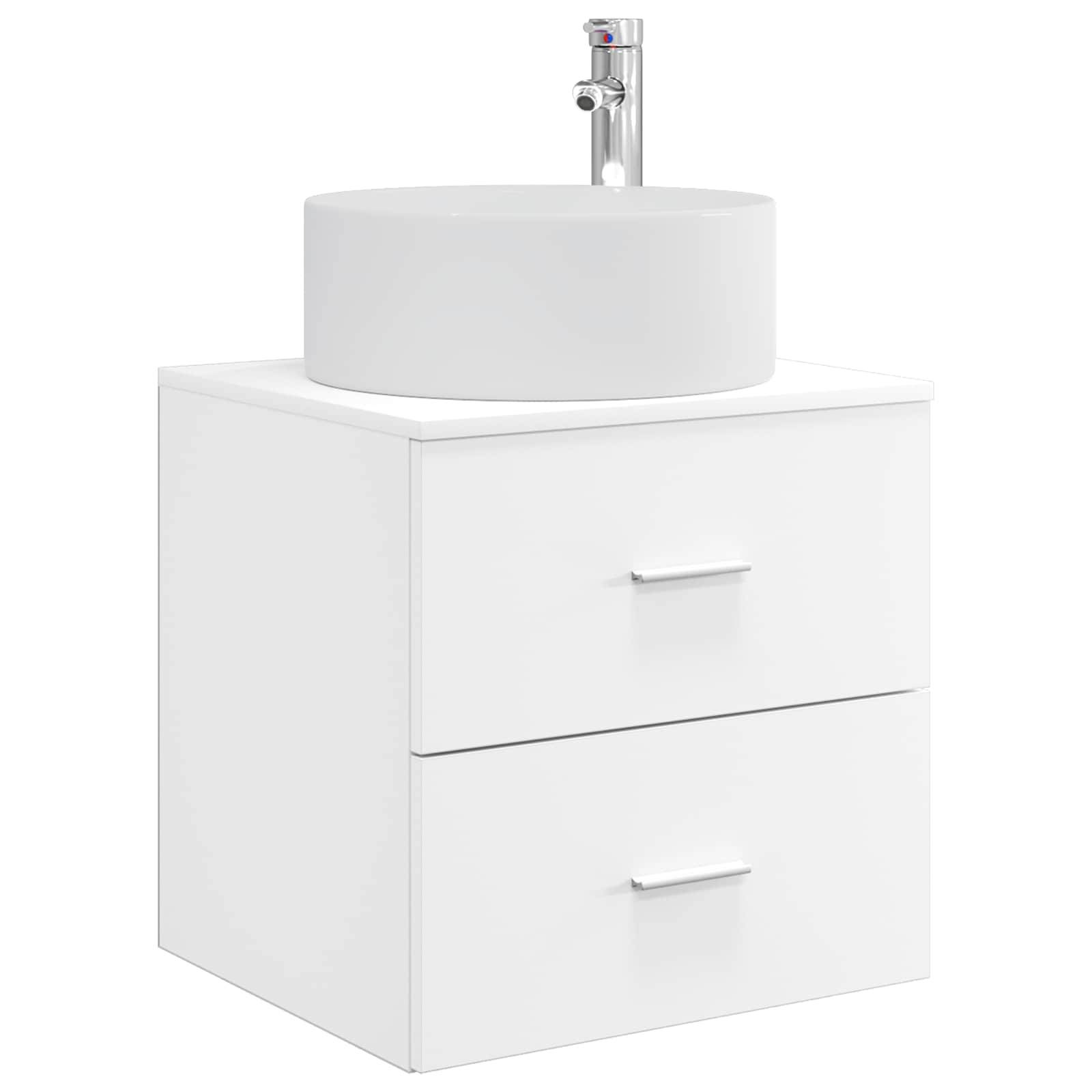 vidaXL Wandmontierte Waschtisch Weiß 49,5 x 44,5 x 65,5 cm