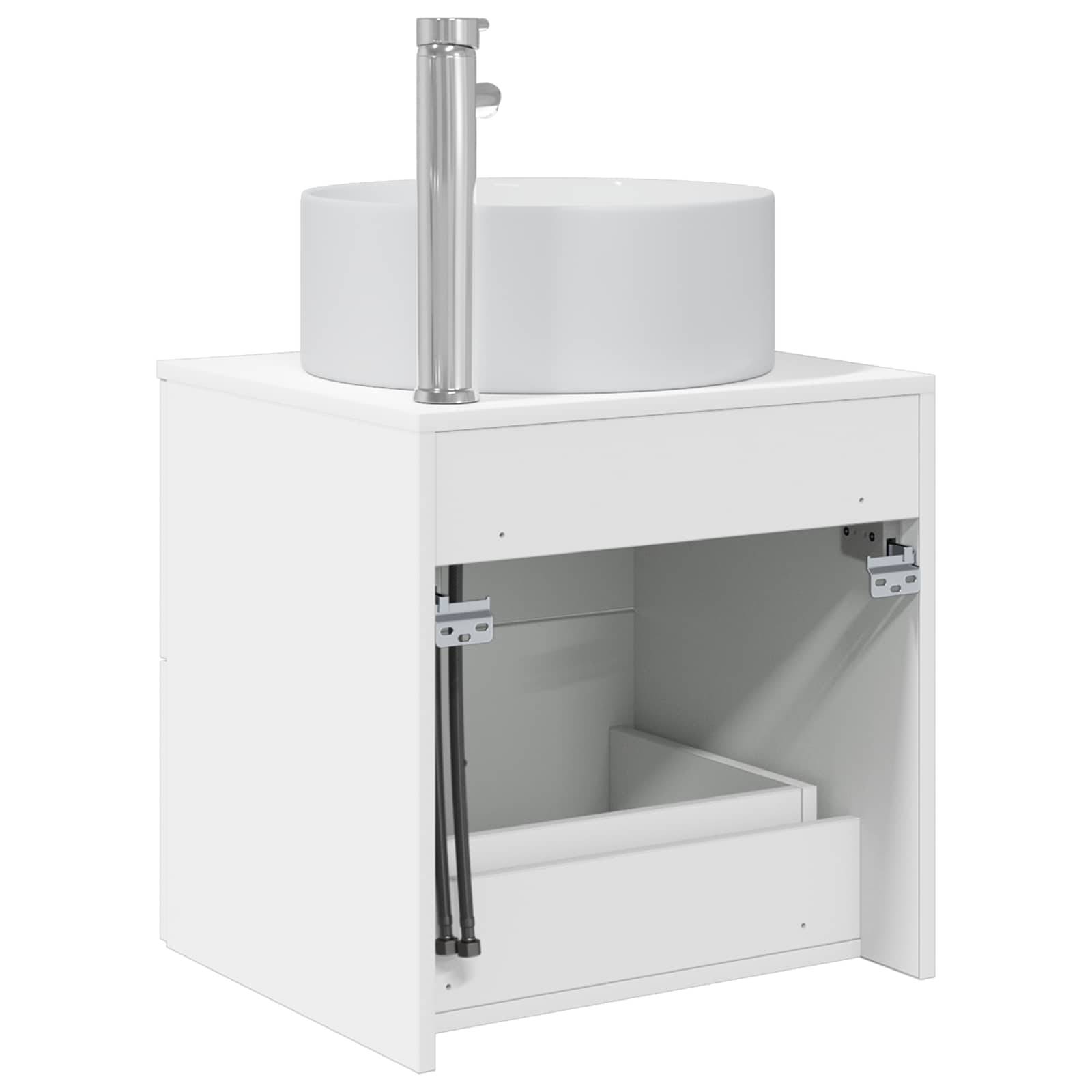 vidaXL Wandmontierte Waschtisch Weiß 49,5 x 44,5 x 65,5 cm