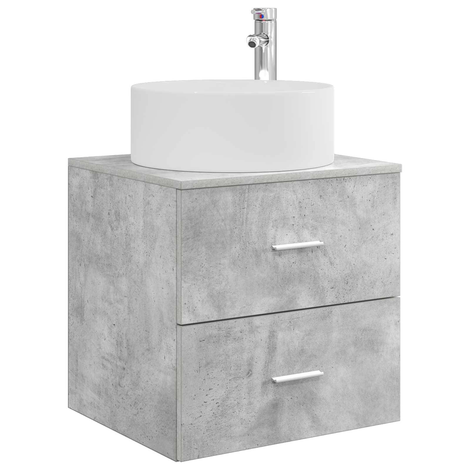 vidaXL Wandmontierte Waschtisch Betongrau 49,5 x 44,5 x 65,5 cm