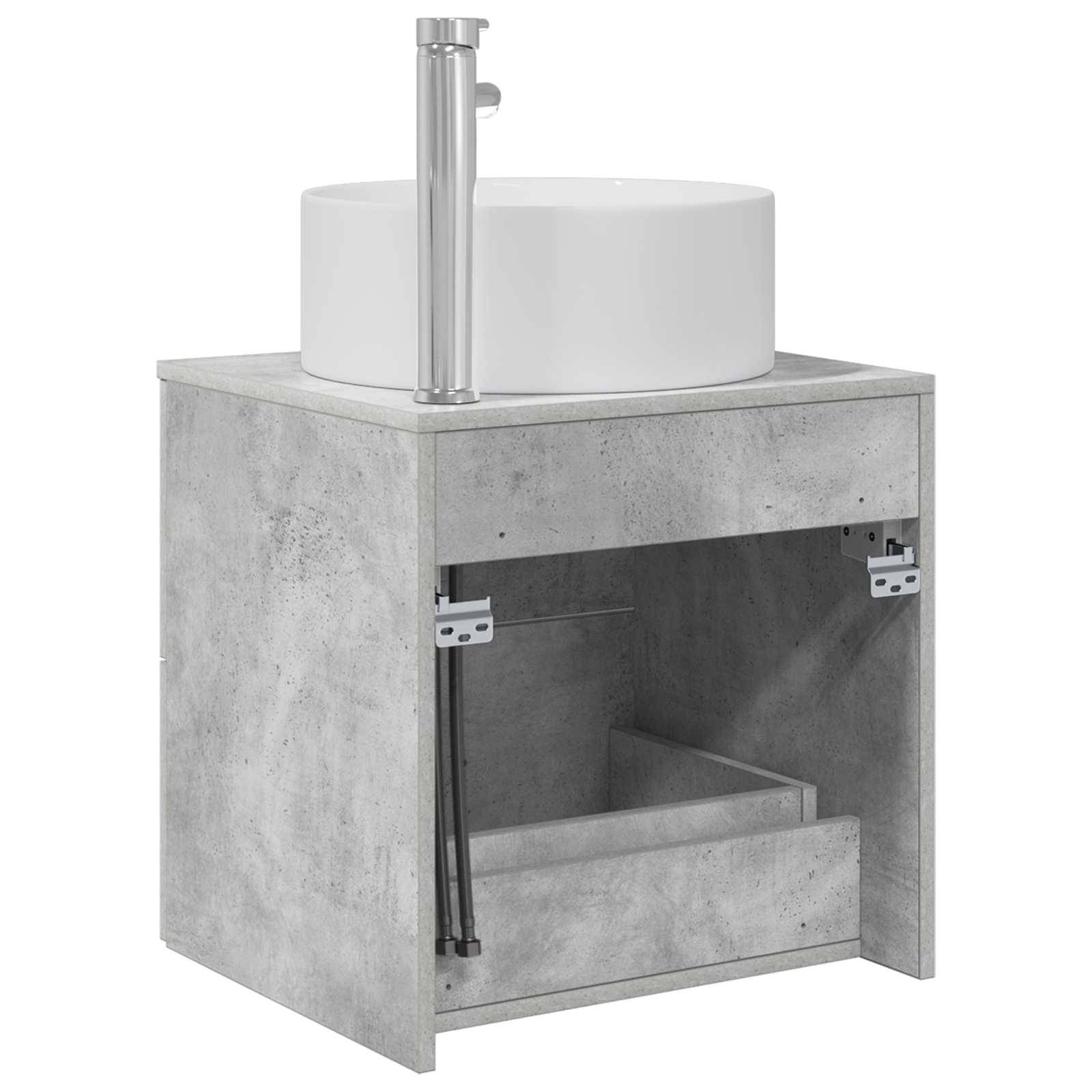 vidaXL Wandmontierte Waschtisch Betongrau 49,5 x 44,5 x 65,5 cm