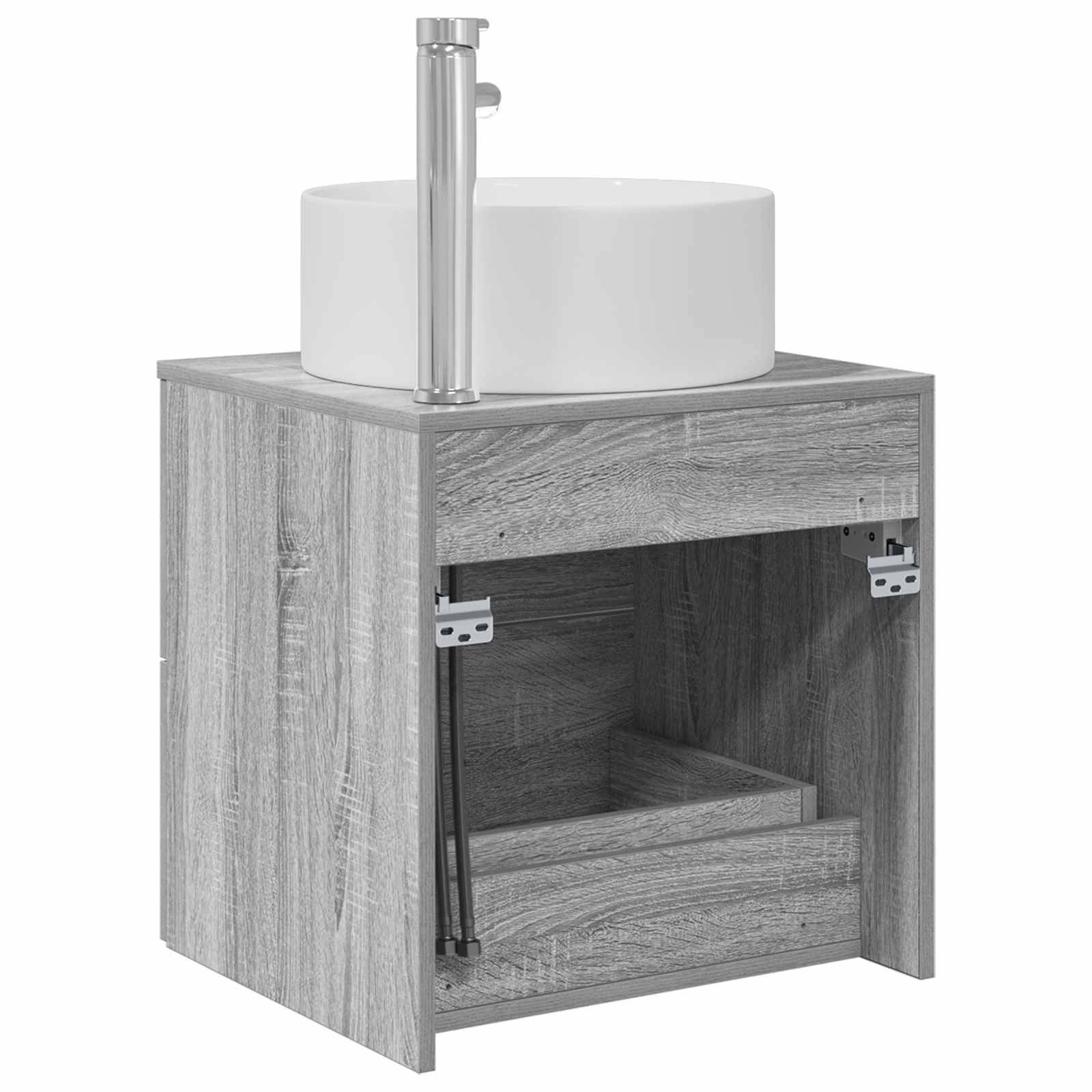 vidaXL Wandmontierte Waschtisch Grau Sonoma 49,5 x 44,5 x 65,5 cm