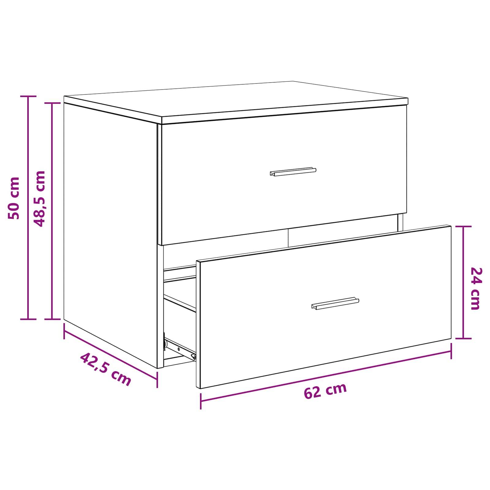 vidaXL Wandaufbewahrung Badezimmer Weiß 62,5 x 44,5 x 50 cm