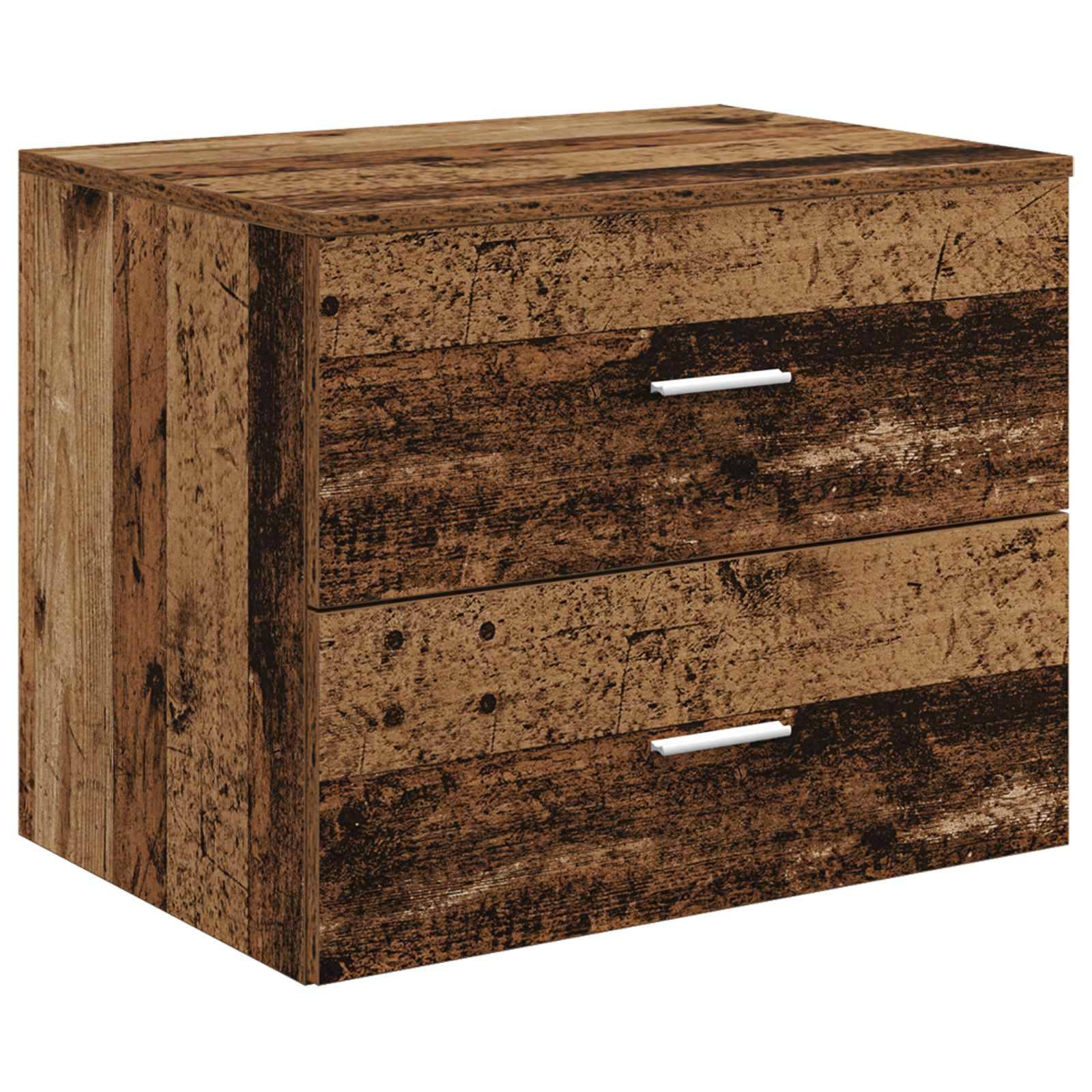 vidaXL Wandaufbewahrung Badezimmer Altholz 62,5 x 44,5 x 50 cm