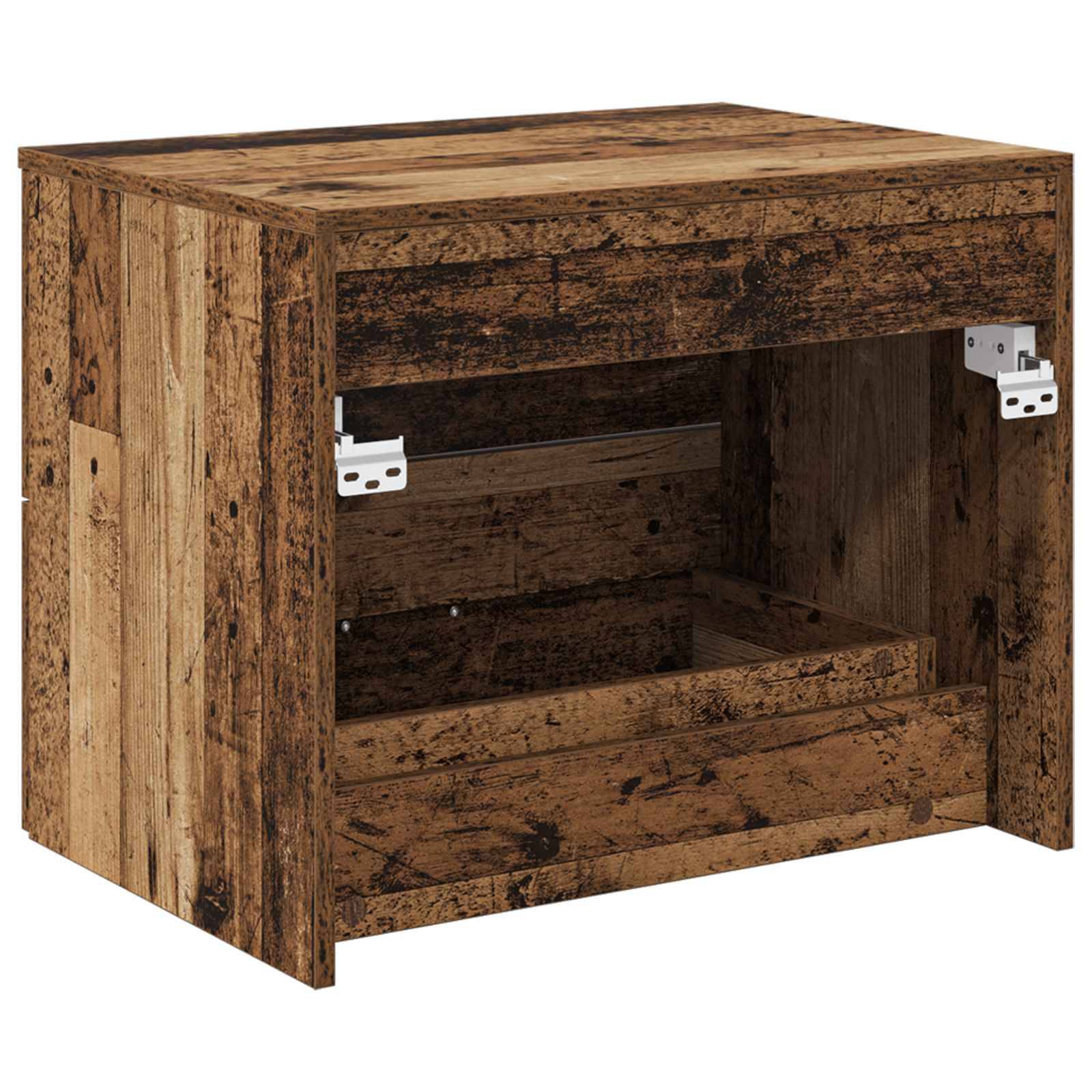 vidaXL Wandaufbewahrung Badezimmer Altholz 62,5 x 44,5 x 50 cm