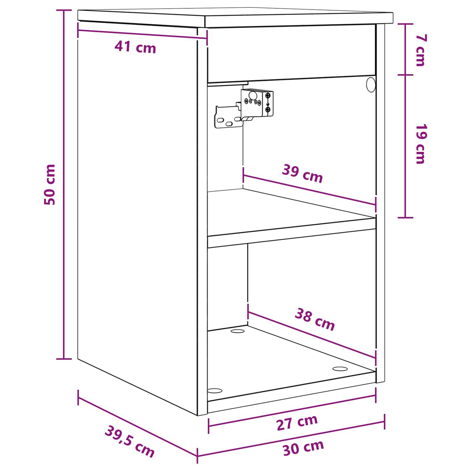 vidaXL Badezimmerschrank Inzwischen Weiß 30 x 35 x 50 cm Holzwerkstoff