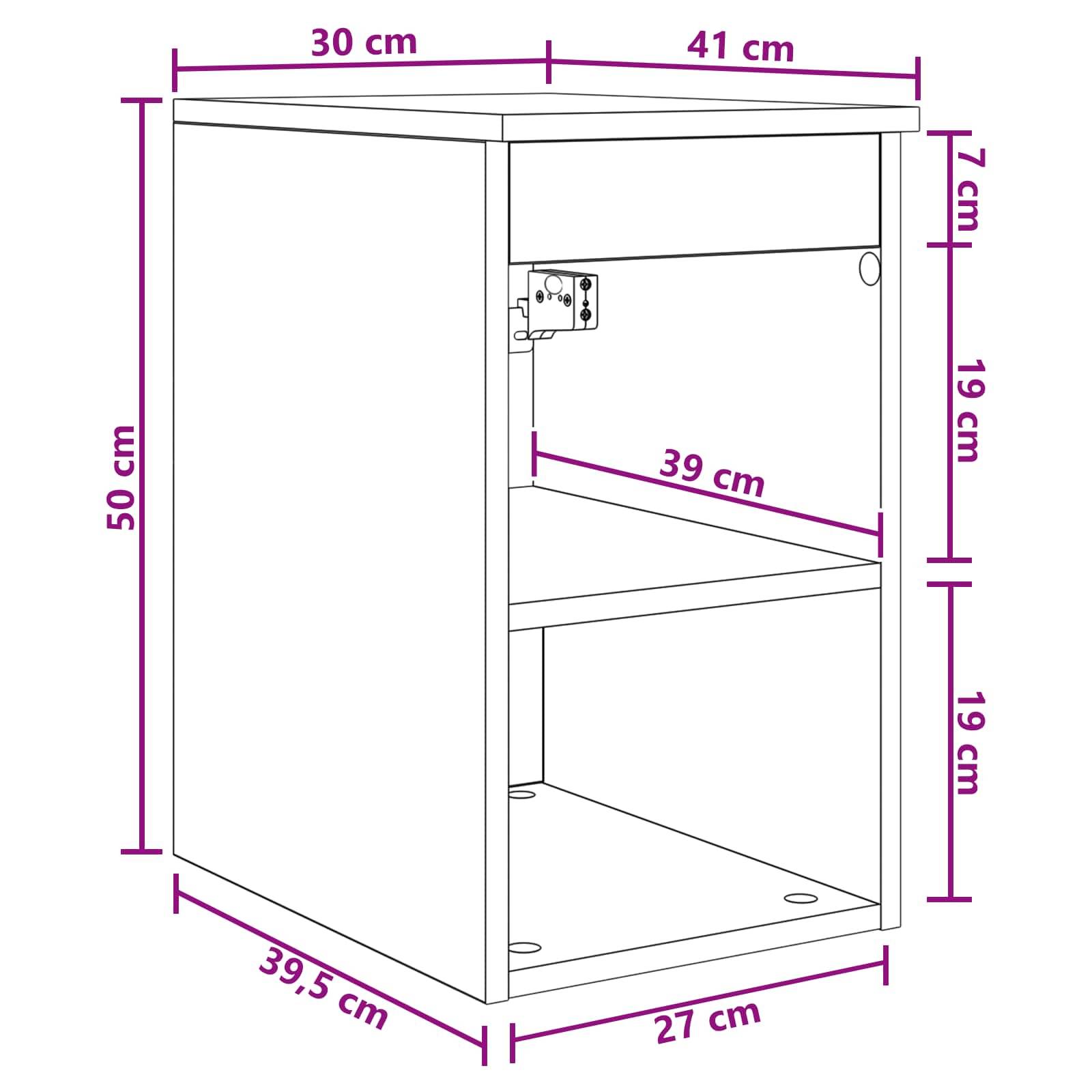 vidaXL Badezimmerschrank Inzwischen Weiß 30 x 41 x 50 cm Holzwerkstoff