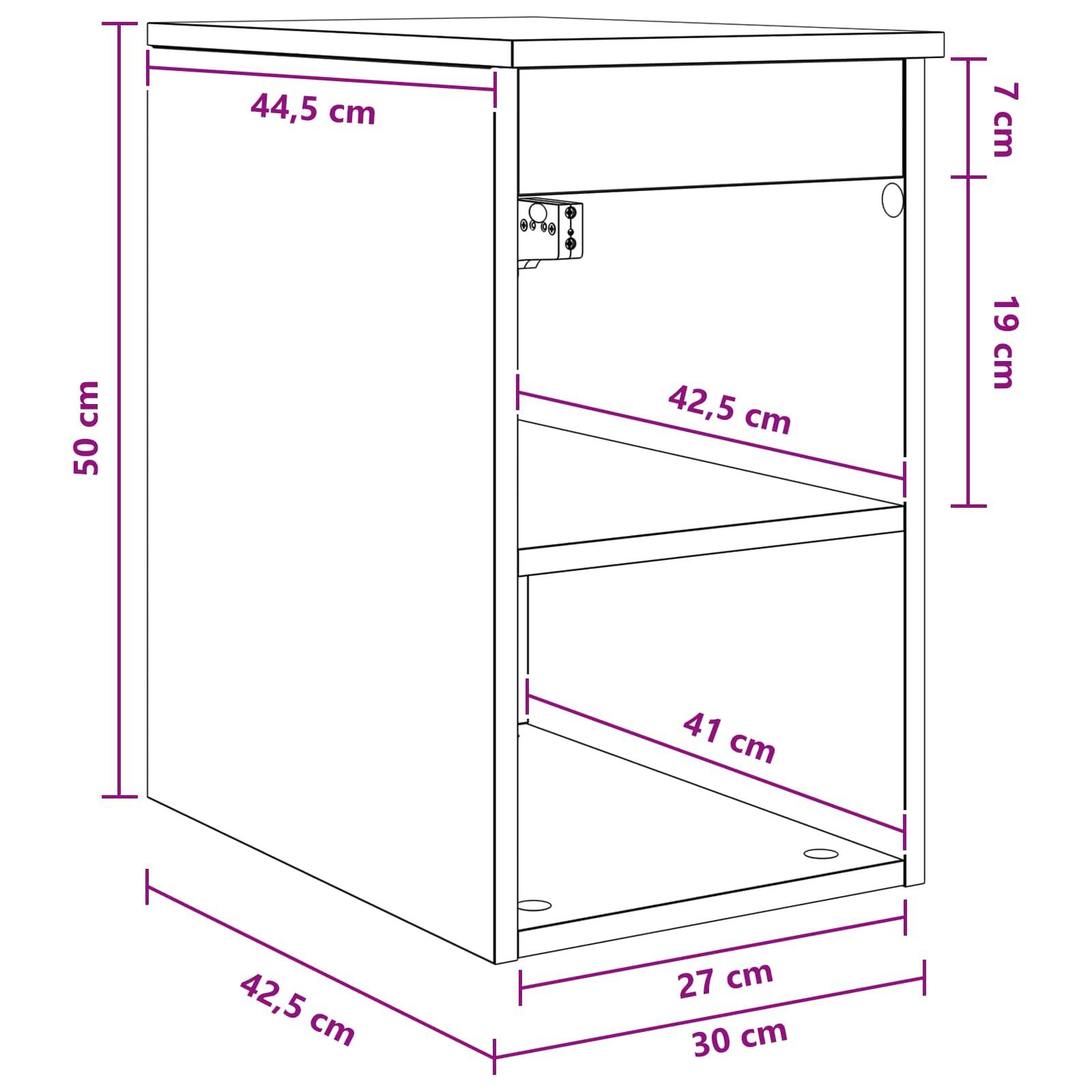 vidaXL Badezimmerschrank Inzwischen Weiß 30 x 44,5 x 50 cm
