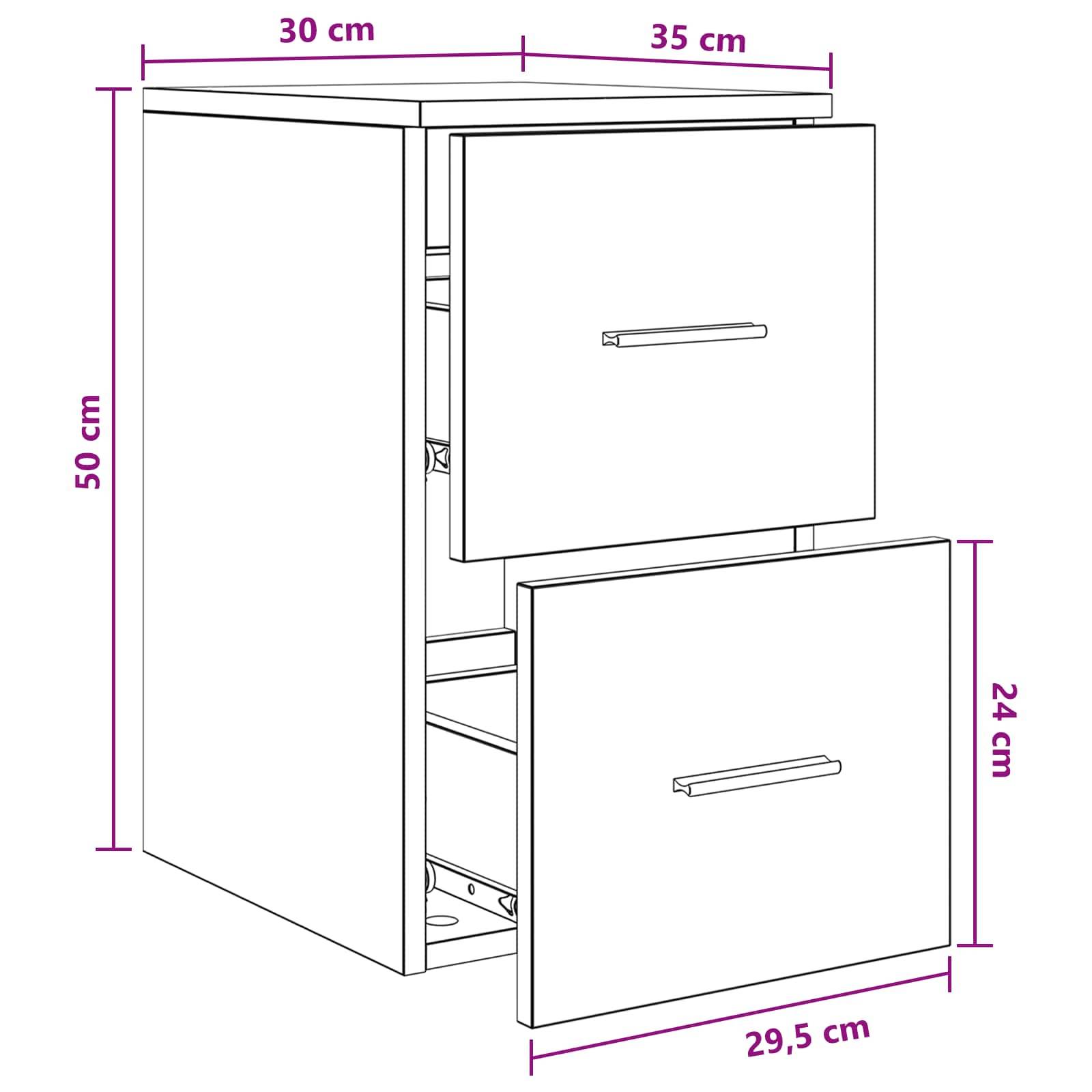 vidaXL Badezimmerschrank Inzwischen Weiß 30 x 35 x 50 cm Holzwerkstoff