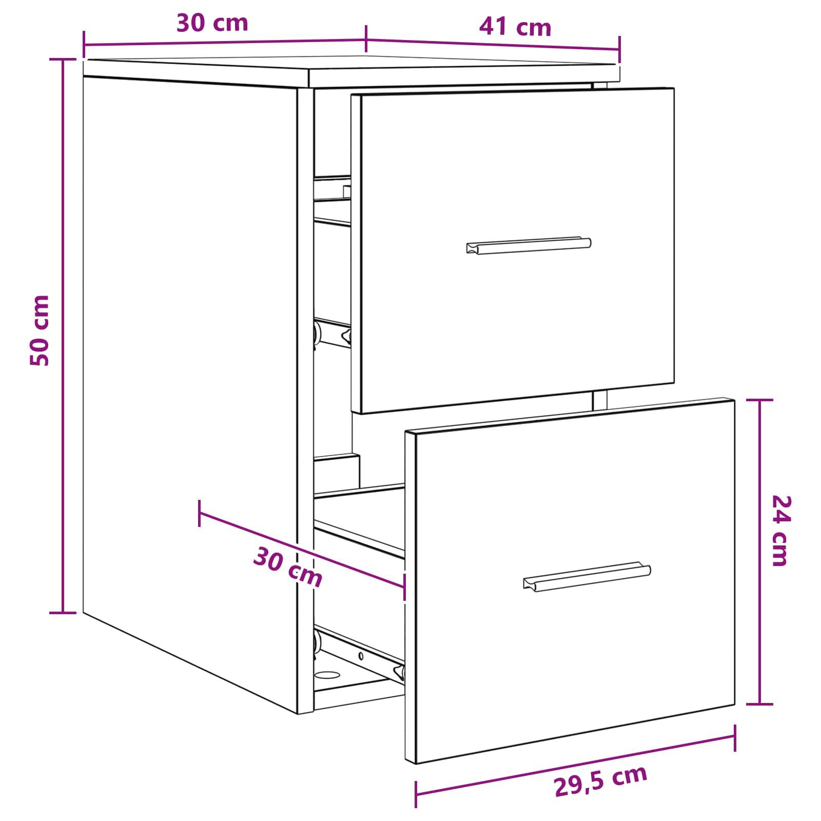 vidaXL Badezimmerschrank Inzwischen Weiß 30 x 41 x 50 cm Holzwerkstoff