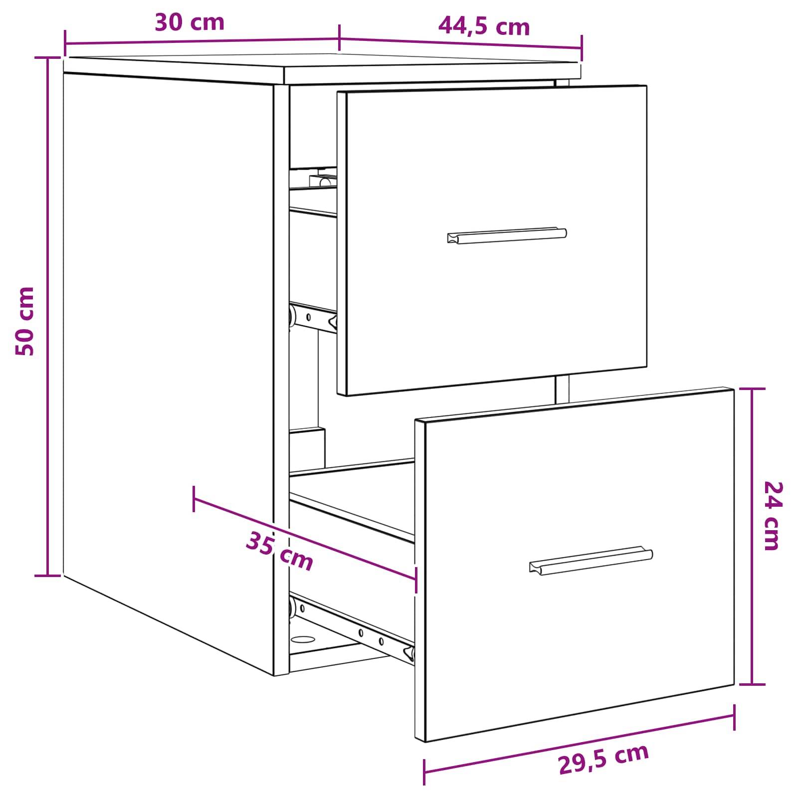 vidaXL Badezimmerschrank Inzwischen Weiß 30 x 44,5 x 50 cm
