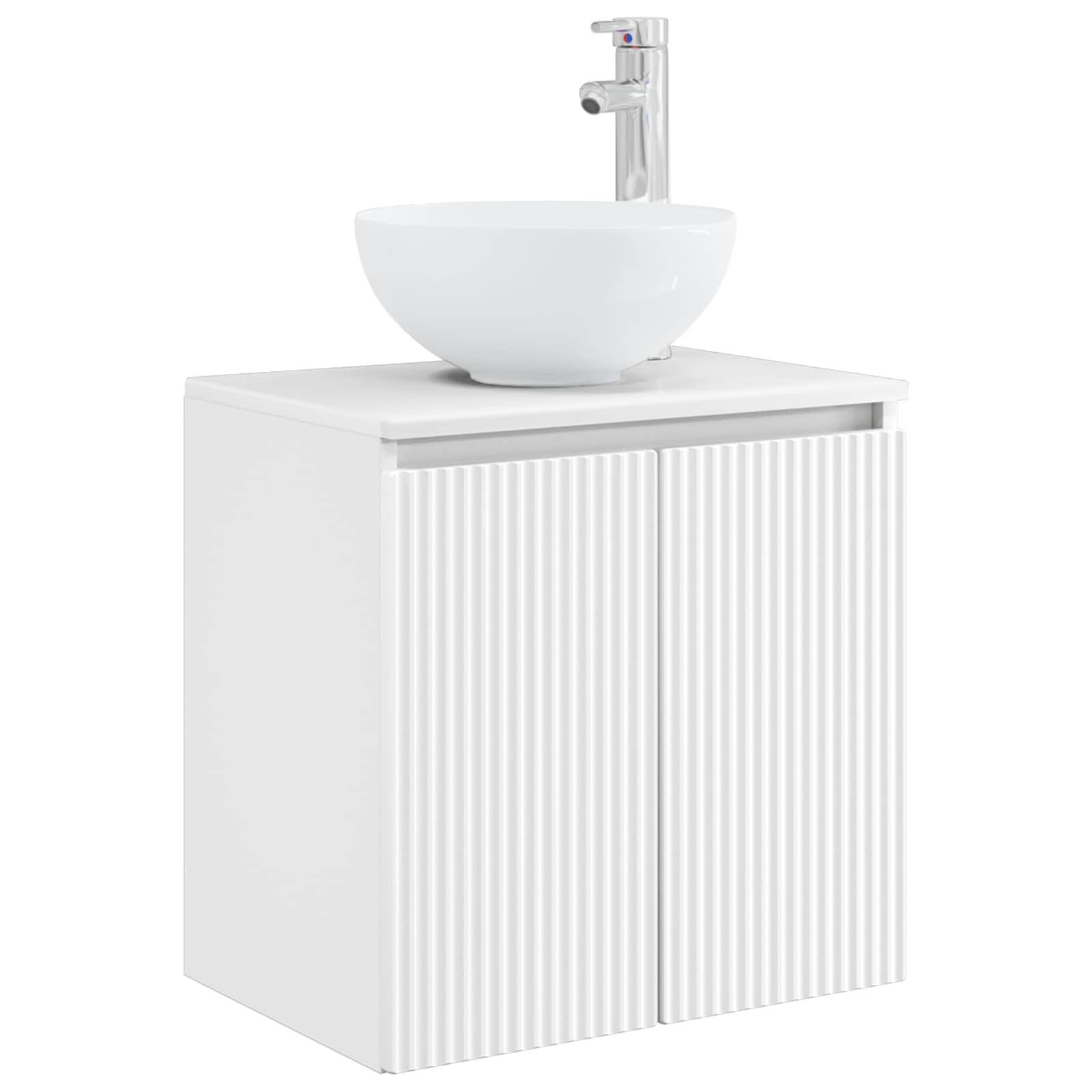vidaXL Wandmontierte Waschtisch Weiß 49,5 x 35 x 63 cm Holzwerkstoff