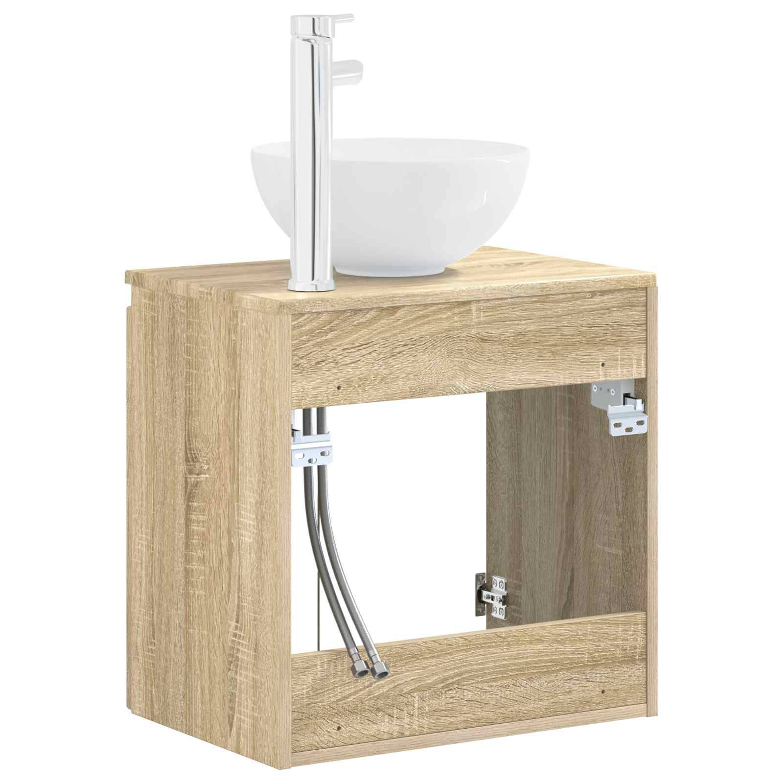 vidaXL Wandmontierte Waschtisch Sonoma-Eiche 49,5 x 35 x 63 cm