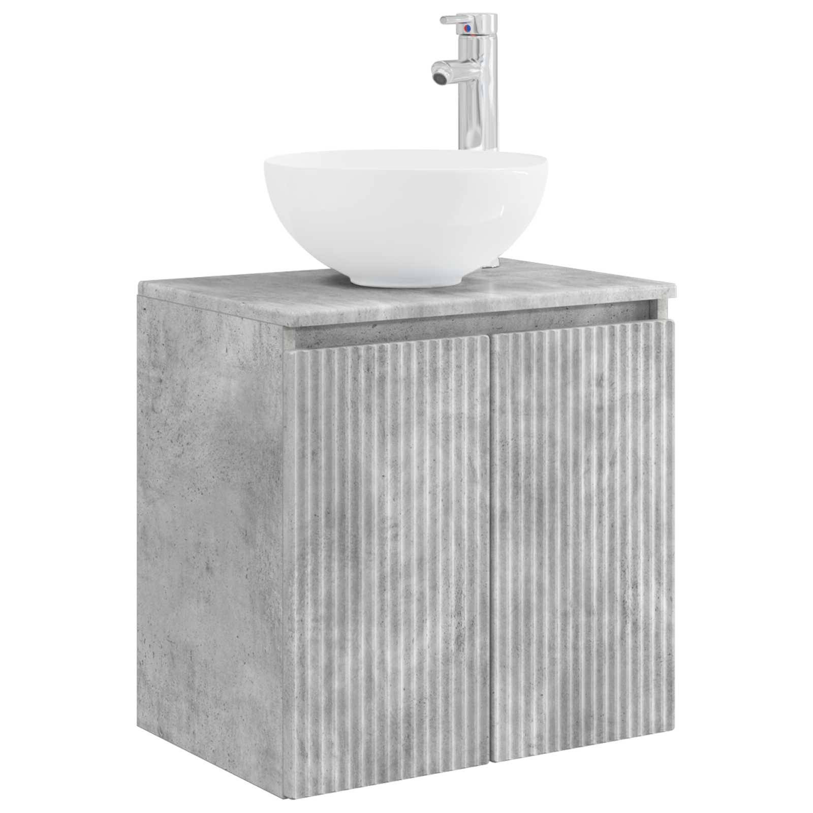 vidaXL Wandmontierte Waschtisch Betongrau 49,5 x 35 x 63 cm