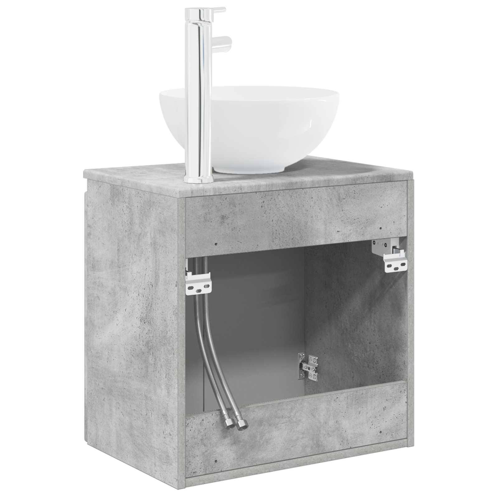 vidaXL Wandmontierte Waschtisch Betongrau 49,5 x 35 x 63 cm