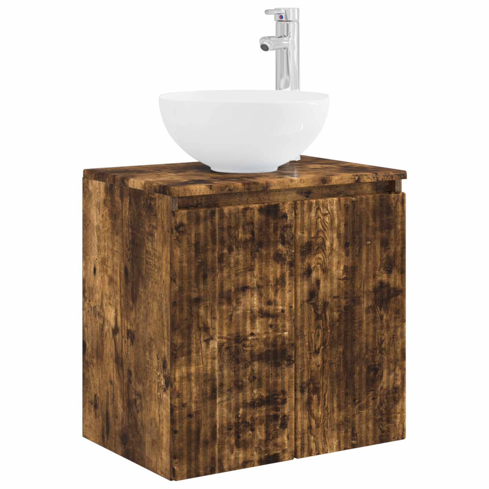 vidaXL Wandmontierte Waschtisch Geräucherte Eiche 49,5 x 35 x 63 cm