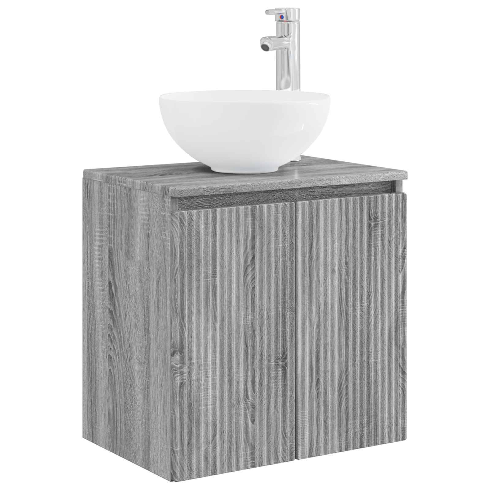 vidaXL Wandmontierte Waschtisch Grau Sonoma 49,5 x 35 x 63 cm