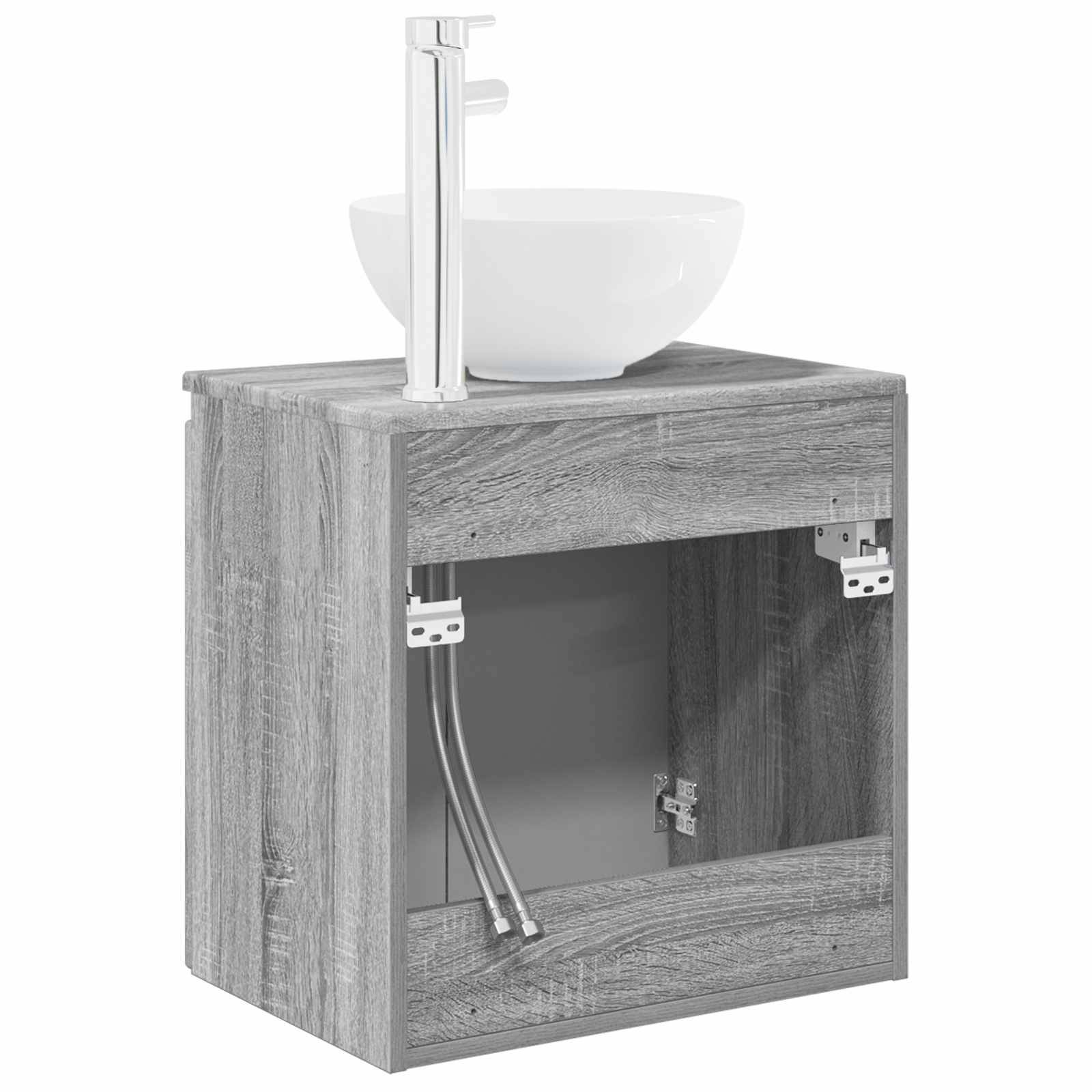 vidaXL Wandmontierte Waschtisch Grau Sonoma 49,5 x 35 x 63 cm