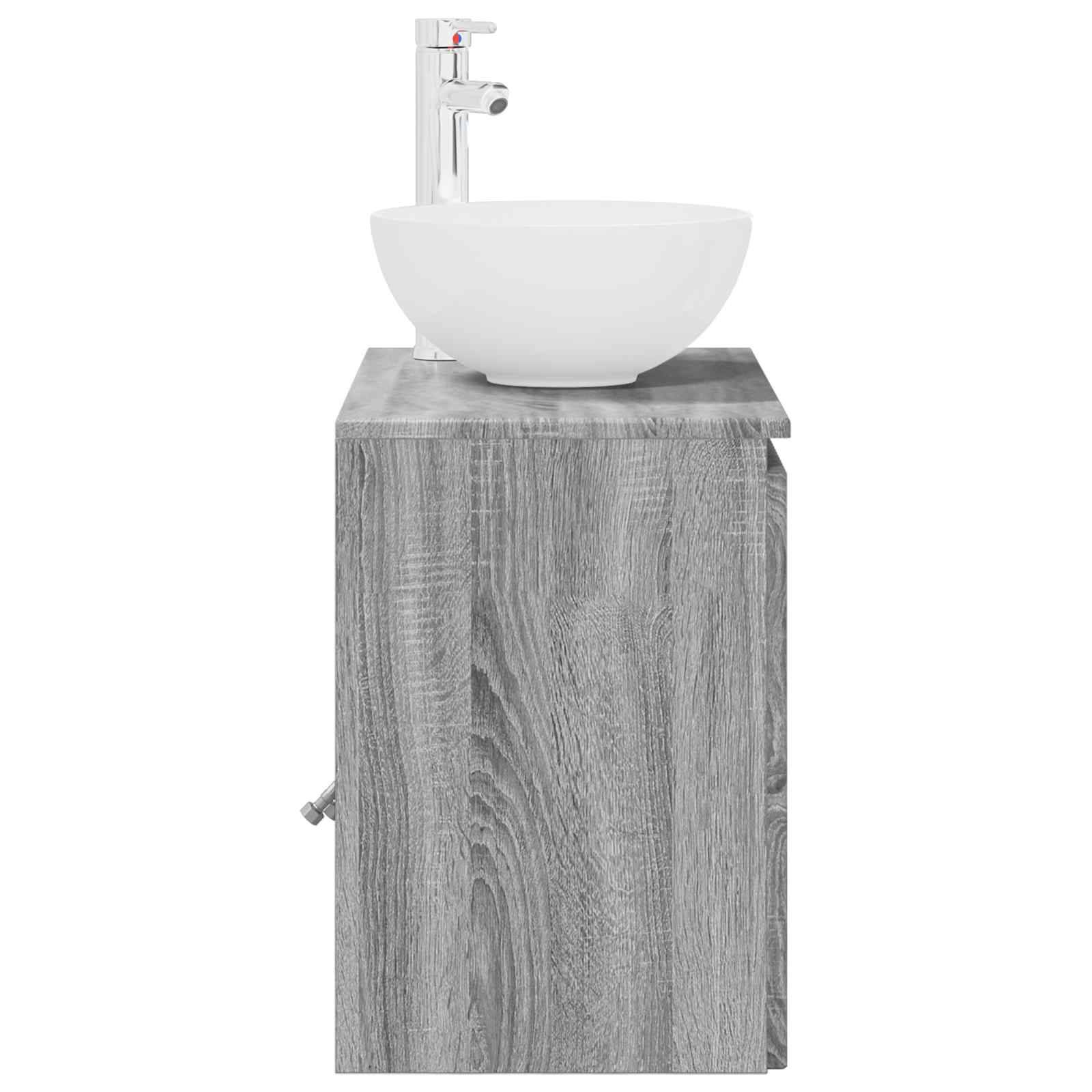 vidaXL Wandmontierte Waschtisch Grau Sonoma 49,5 x 35 x 63 cm