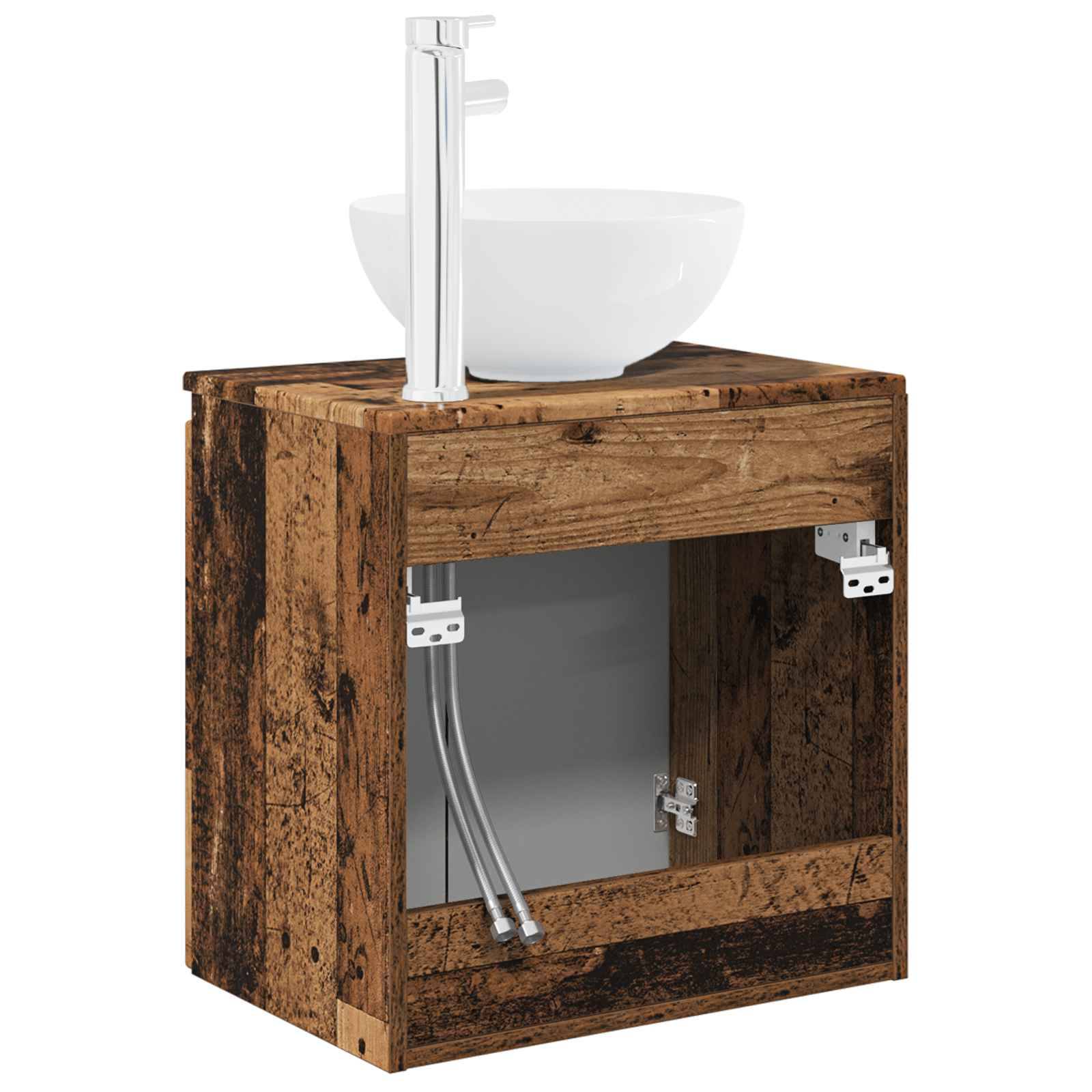 vidaXL Wandmontierte Waschtisch Altholz 49,5 x 35 x 63 cm