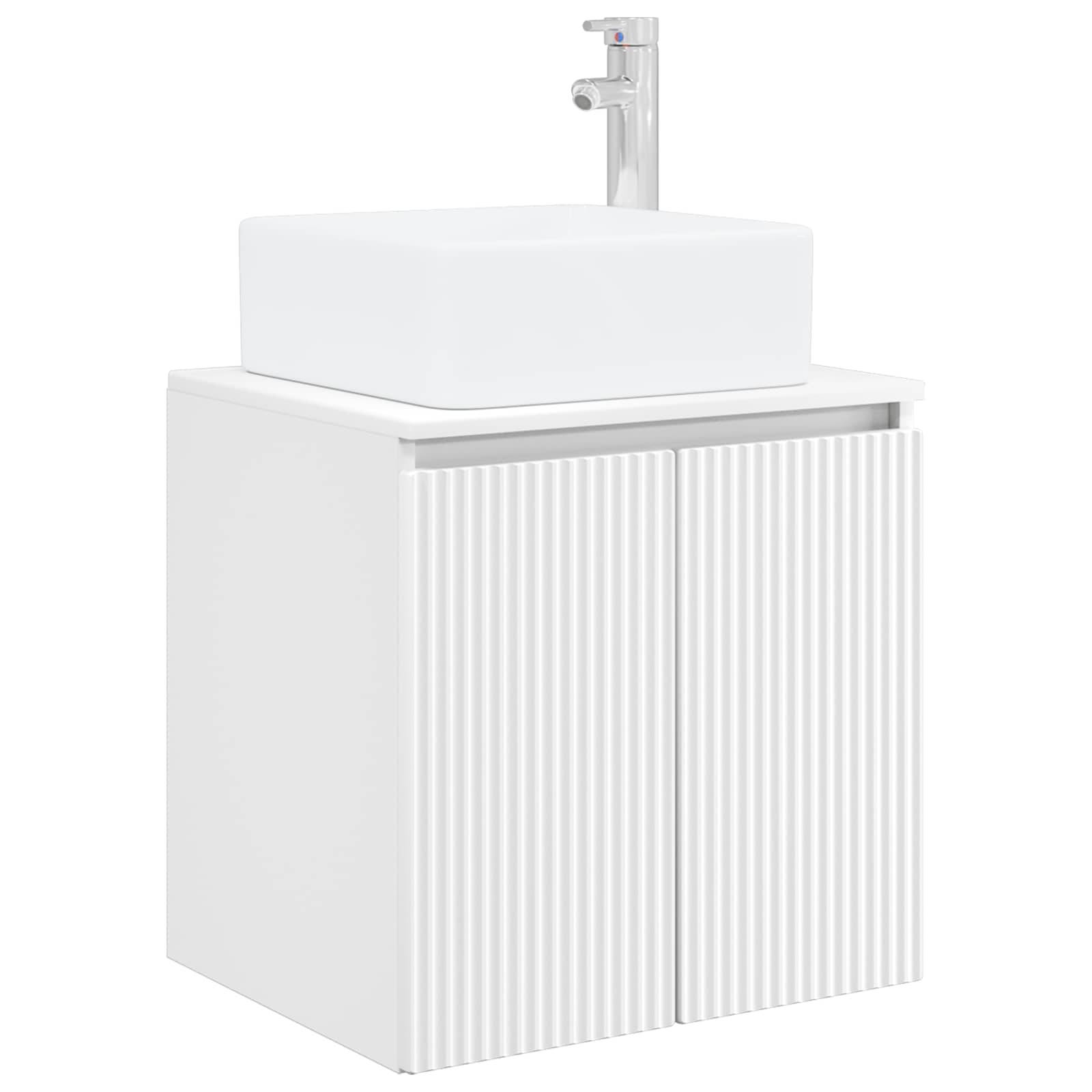 vidaXL Wandmontierte Waschtisch Weiß 49,5 x 41 x 63 cm Holzwerkstoff