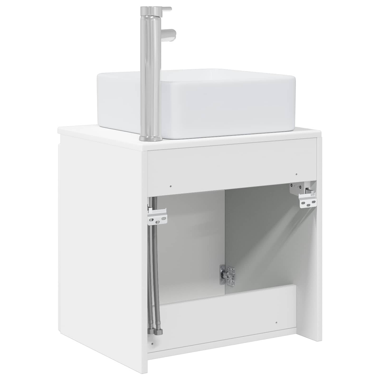 vidaXL Wandmontierte Waschtisch Weiß 49,5 x 41 x 63 cm Holzwerkstoff