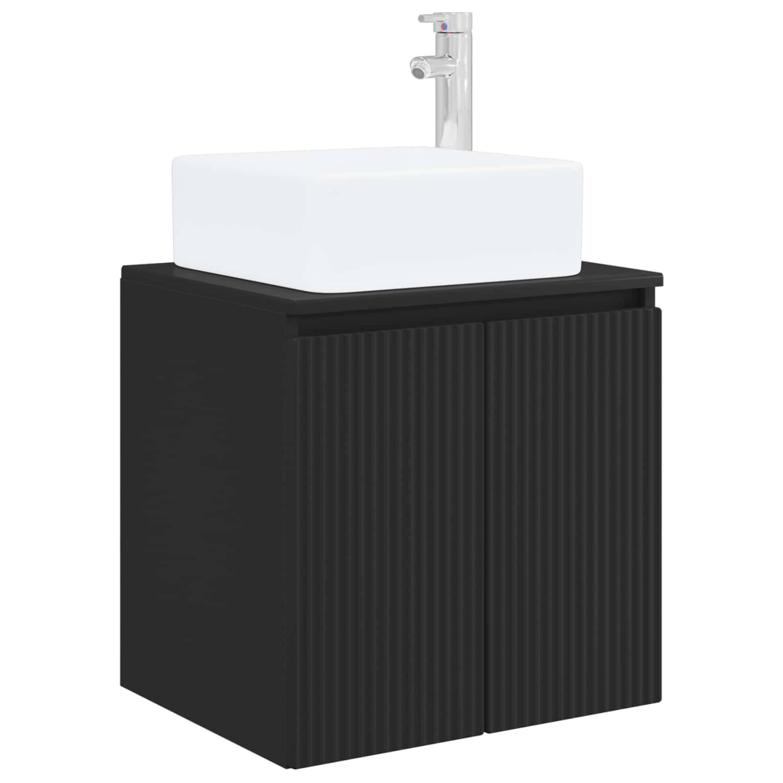 vidaXL Wandmontierte Waschtisch Schwarz 49,5 x 41 x 63 cm