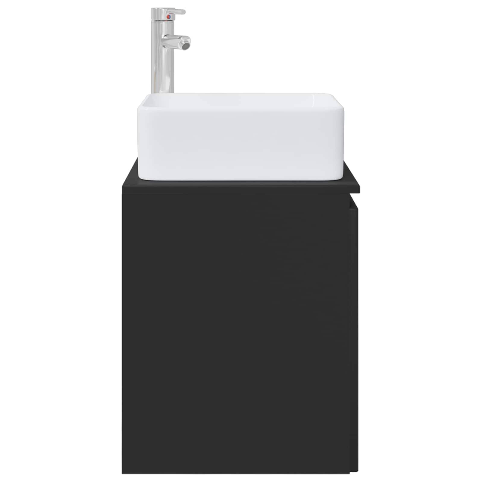 vidaXL Wandmontierte Waschtisch Schwarz 49,5 x 41 x 63 cm
