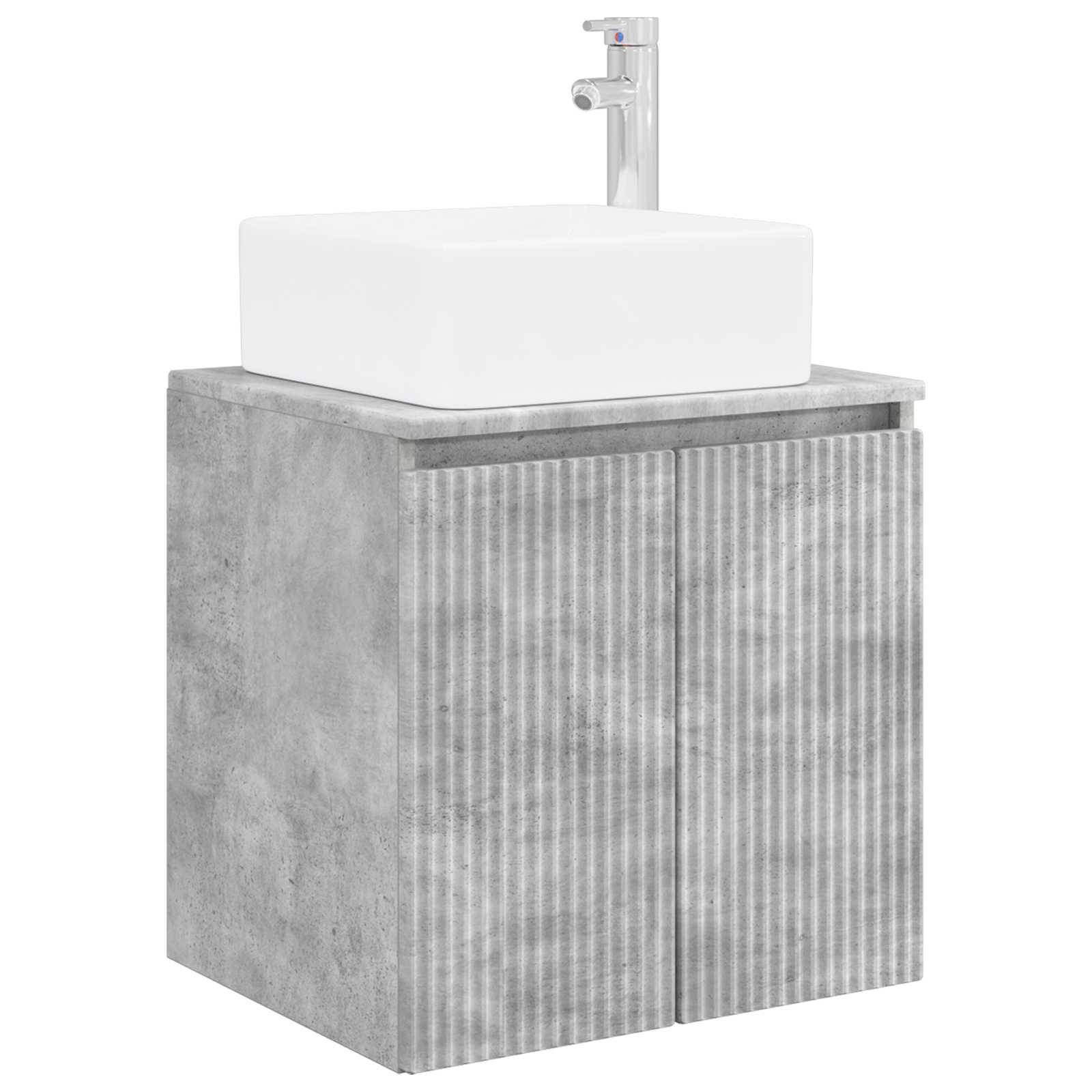 vidaXL Wandmontierte Waschtisch Betongrau 49,5 x 41 x 63 cm