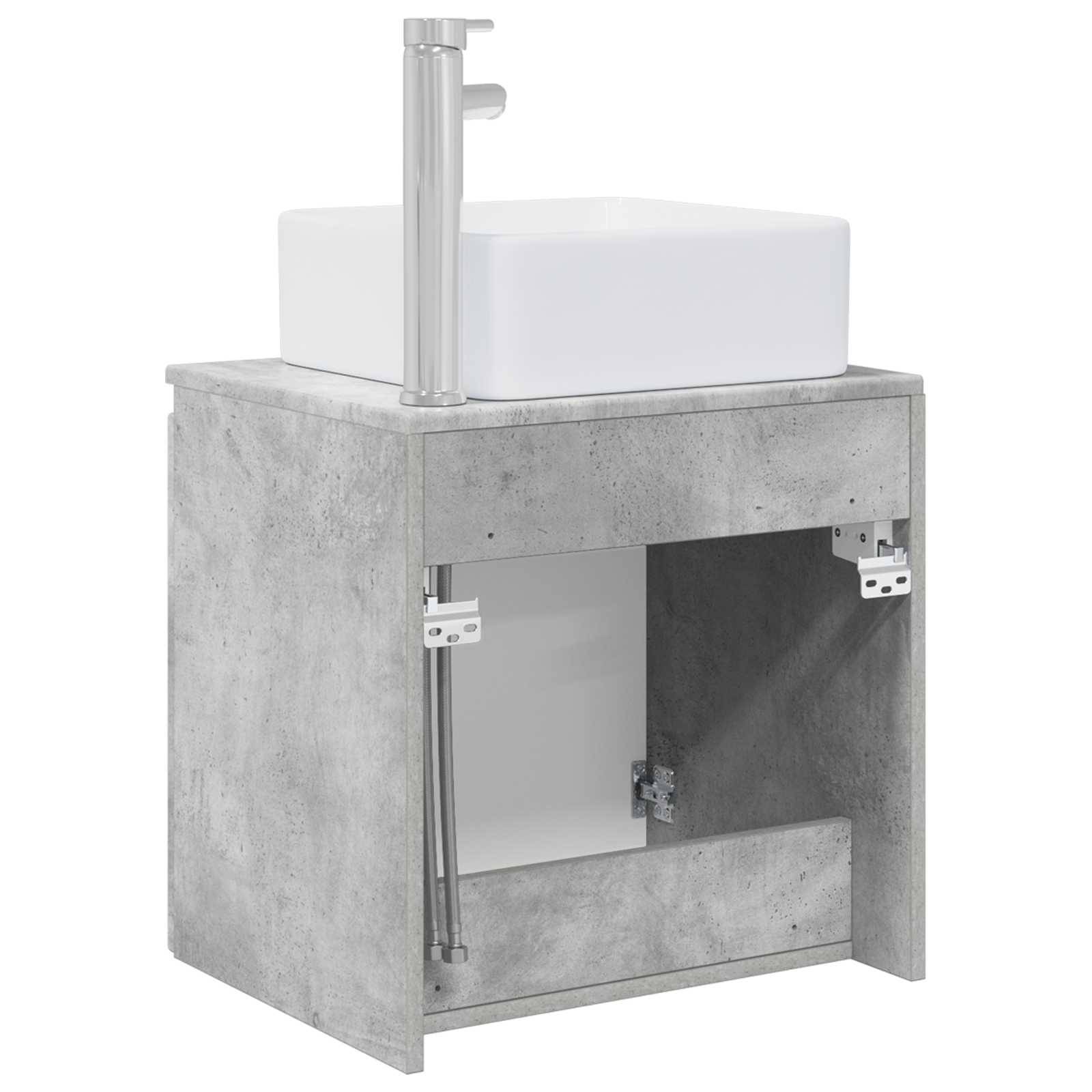 vidaXL Wandmontierte Waschtisch Betongrau 49,5 x 41 x 63 cm