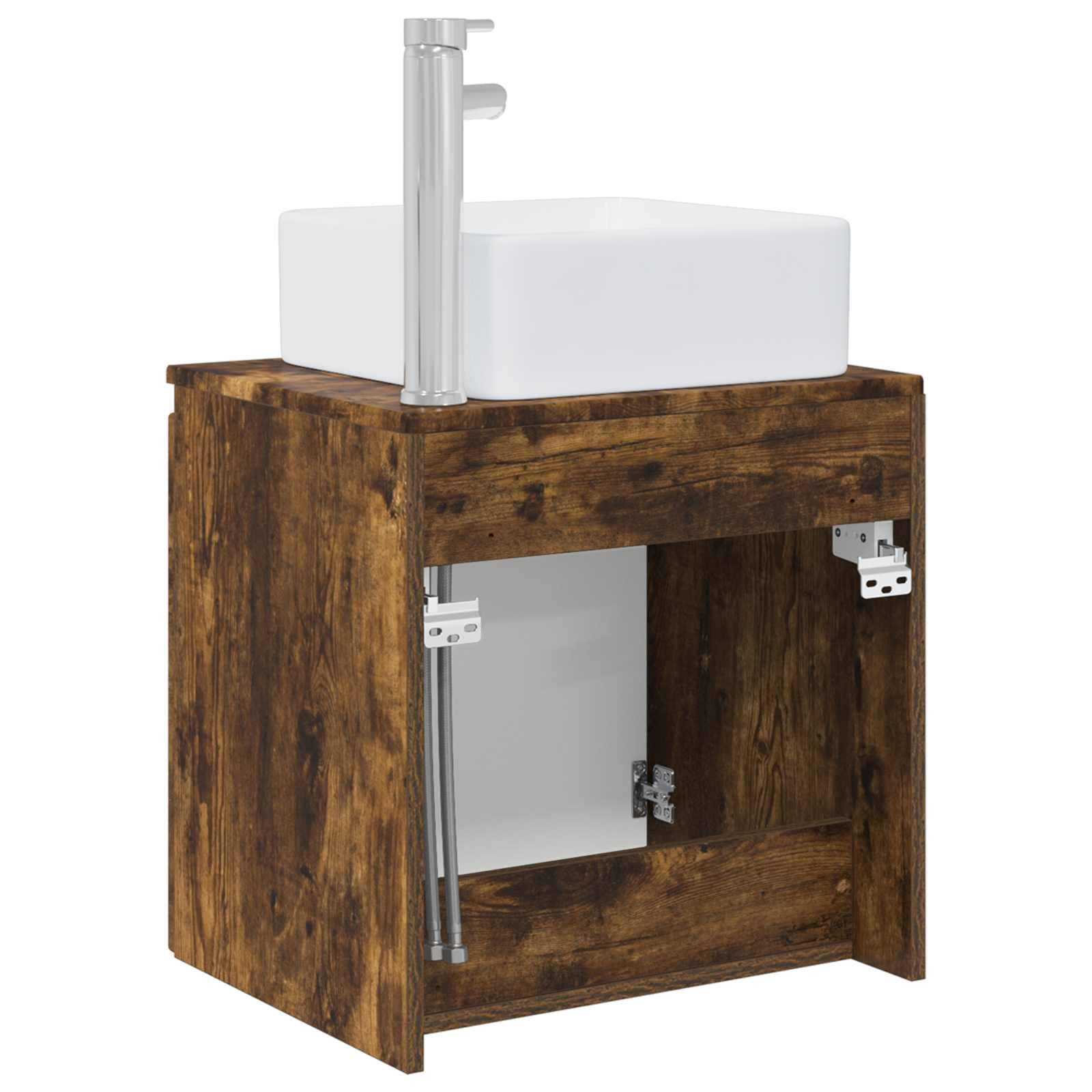vidaXL Wandmontierte Waschtisch Geräucherte Eiche 49,5 x 41 x 63 cm