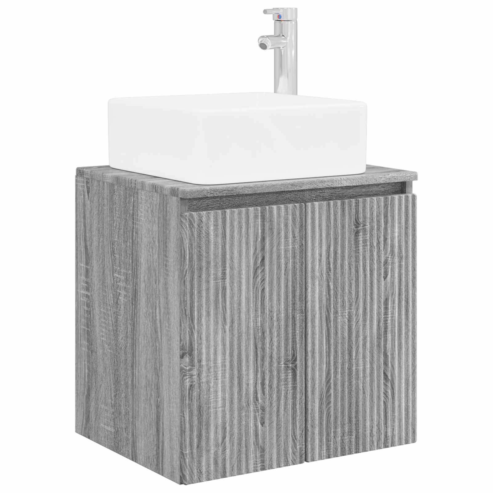 vidaXL Wandmontierte Waschtisch Grau Sonoma 49,5 x 41 x 63 cm