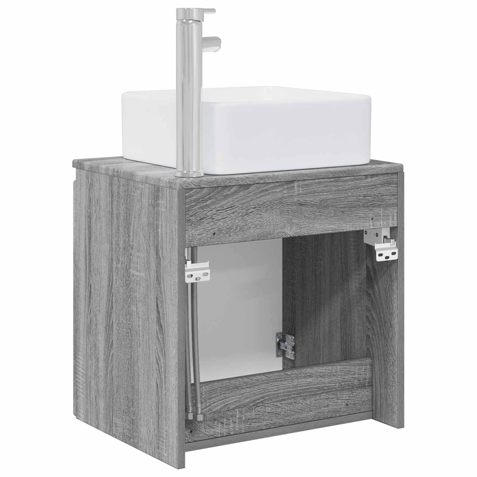 vidaXL Wandmontierte Waschtisch Grau Sonoma 49,5 x 41 x 63 cm