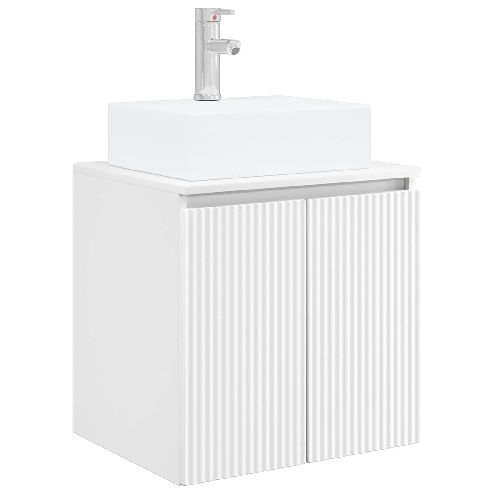 vidaXL Wandmontierte Waschtisch Weiß 49,5 x 41 x 62,5 cm Holzwerkstoff
