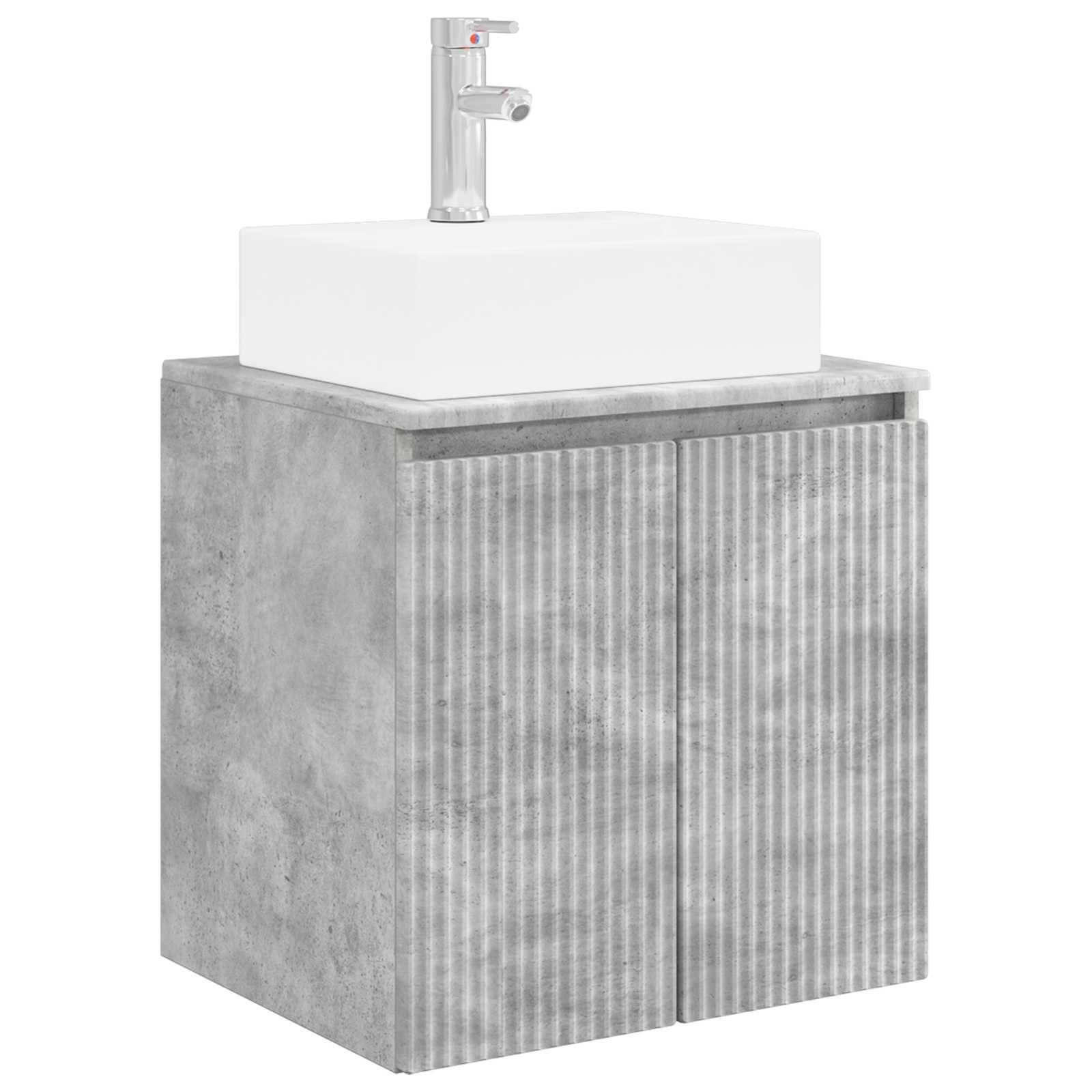 vidaXL Wandmontierte Waschtisch Betongrau 49,5 x 41 x 62,5 cm