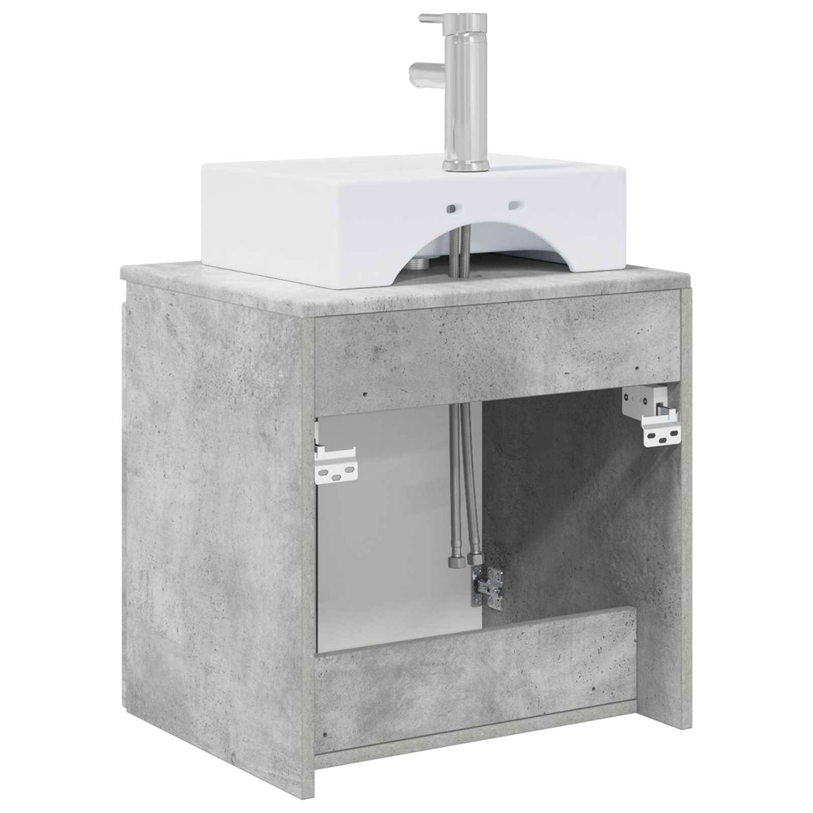 vidaXL Wandmontierte Waschtisch Betongrau 49,5 x 41 x 62,5 cm
