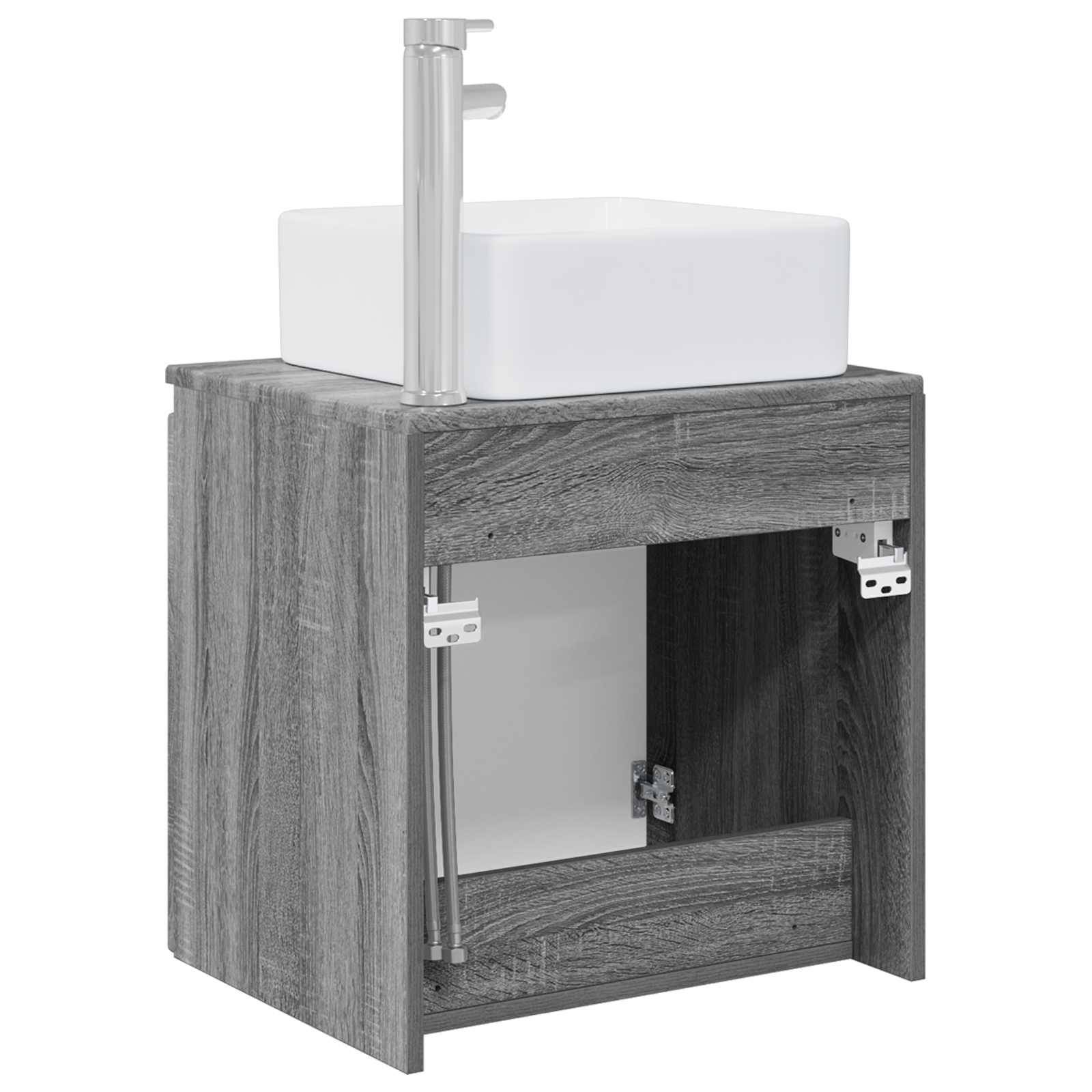vidaXL Wandmontierte Waschtisch Grau Sonoma 53 x 35 x 63 cm