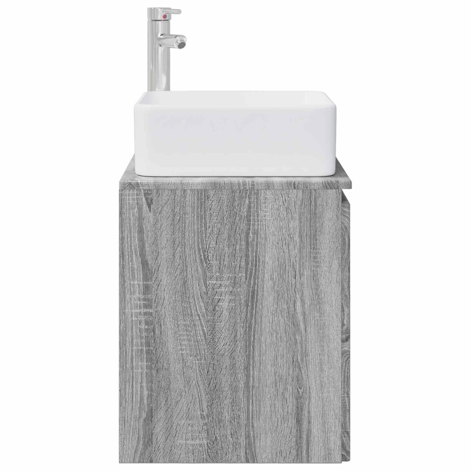 vidaXL Wandmontierte Waschtisch Grau Sonoma 53 x 35 x 63 cm