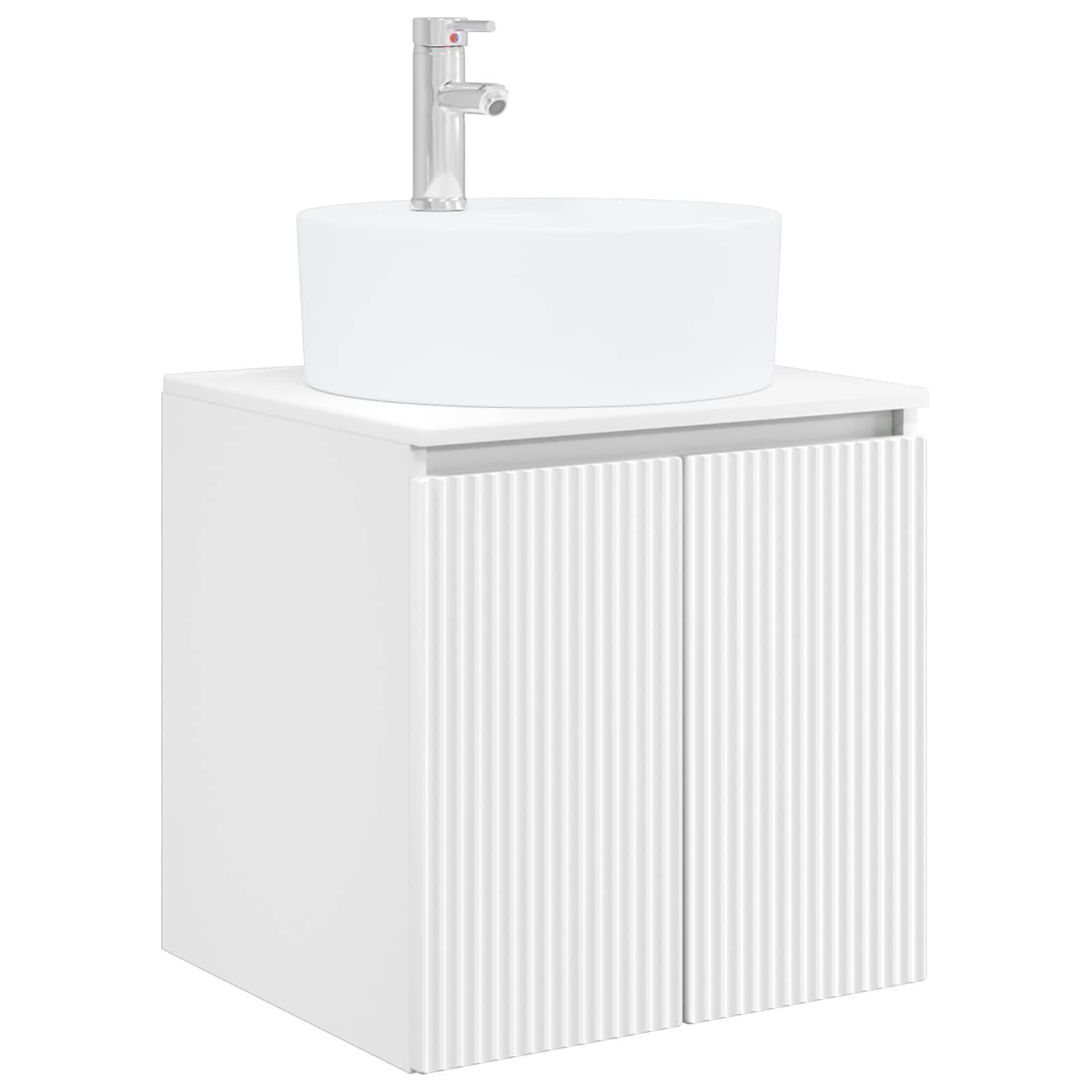 vidaXL Wandmontierte Waschtisch Weiß 49,5 x 44,5 x 65 cm Holzwerkstoff