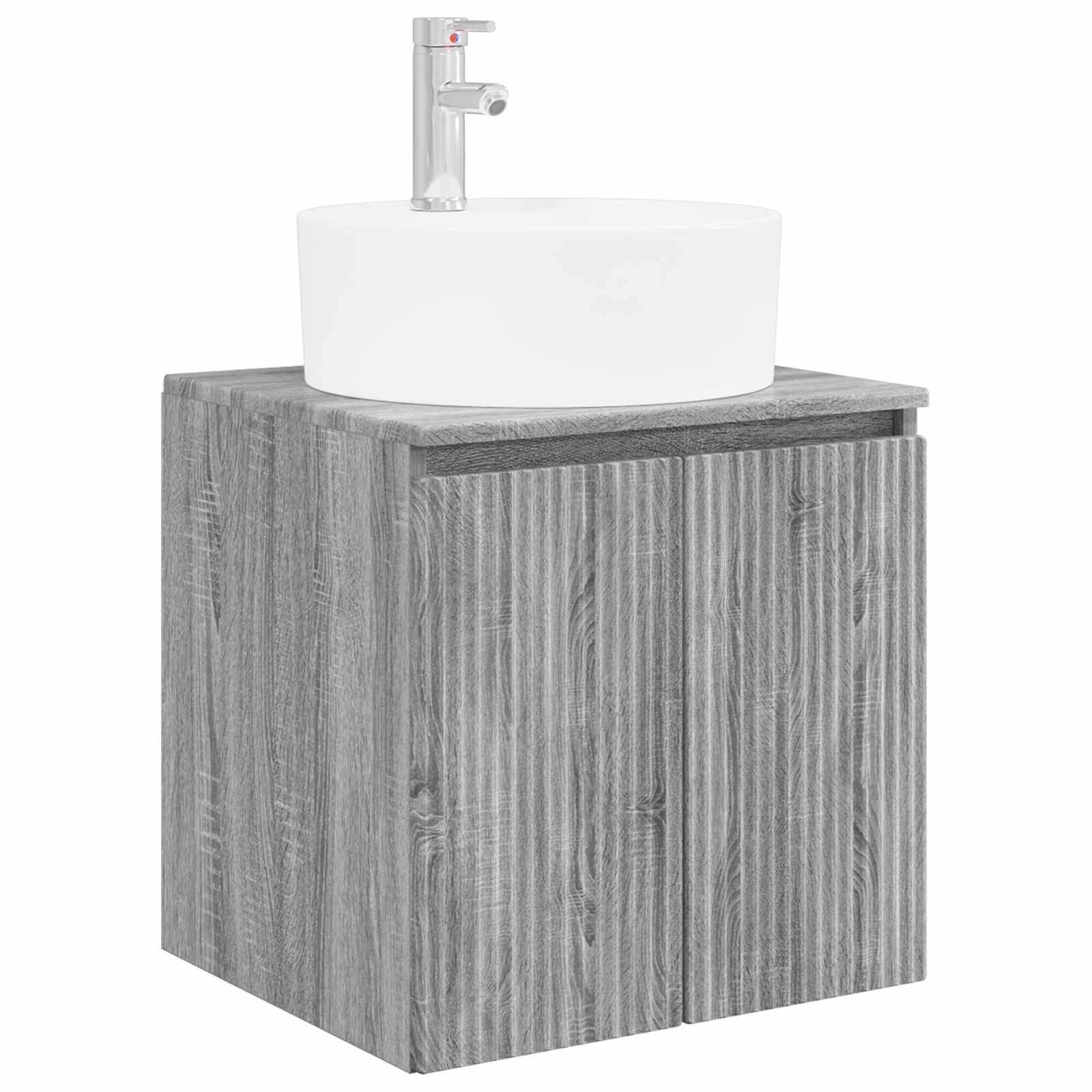 vidaXL Wandmontierte Waschtisch Grau Sonoma 49,5 x 44,5 x 65 cm