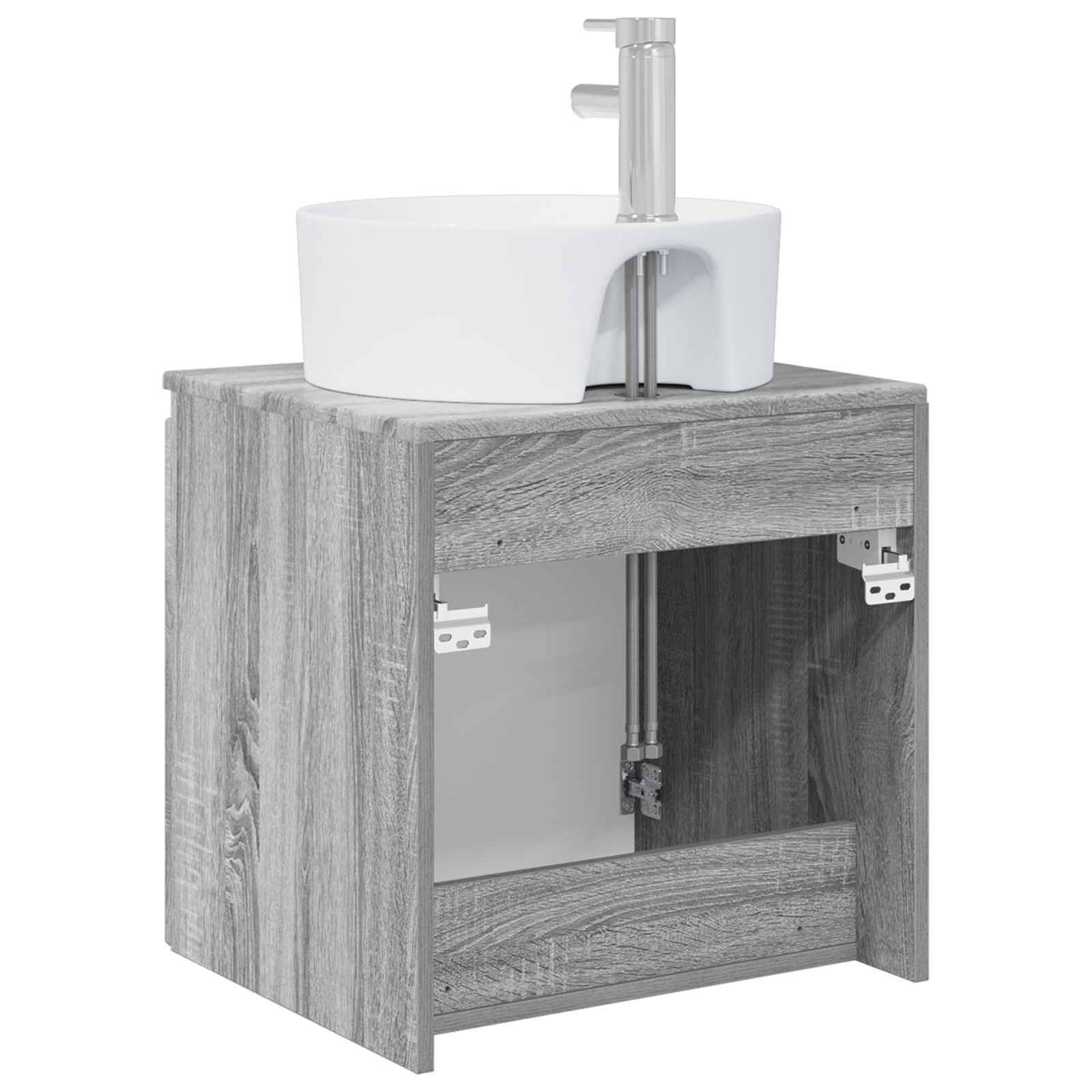 vidaXL Wandmontierte Waschtisch Grau Sonoma 49,5 x 44,5 x 65 cm