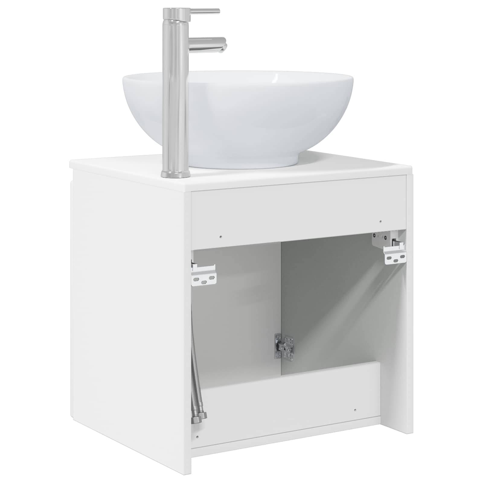 vidaXL Wandmontierte Waschtisch Weiß 49,5 x 44,5 x 65 cm Holzwerkstoff