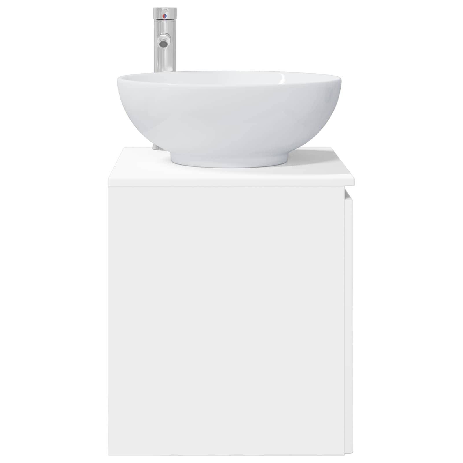 vidaXL Wandmontierte Waschtisch Weiß 49,5 x 44,5 x 65 cm Holzwerkstoff