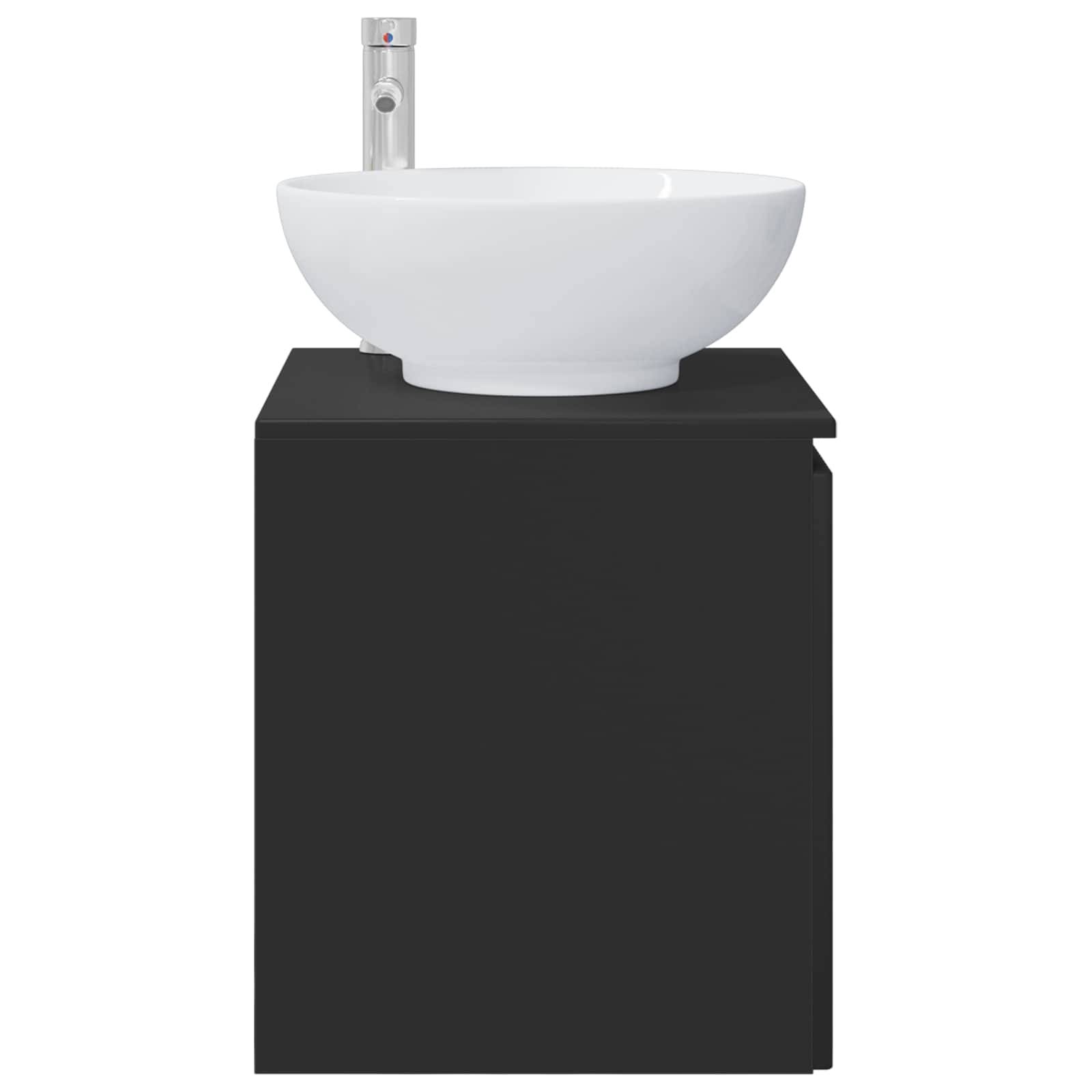 vidaXL Wandmontierte Waschtisch Schwarz 49,5 x 44,5 x 65 cm