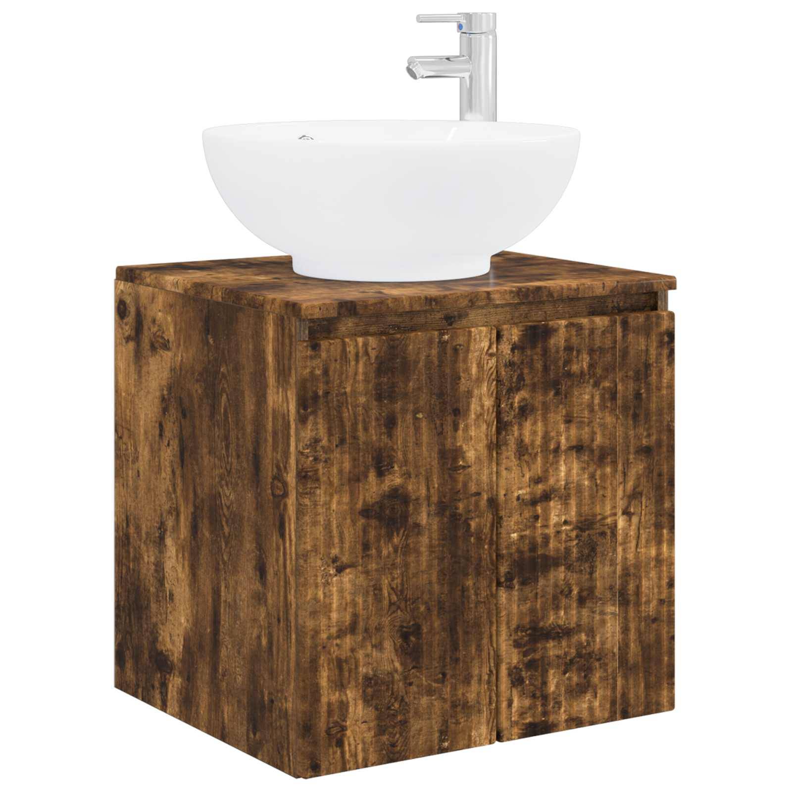 vidaXL Wandmontierte Waschtisch Geräucherte Eiche 49,5 x 44,5 x 65 cm