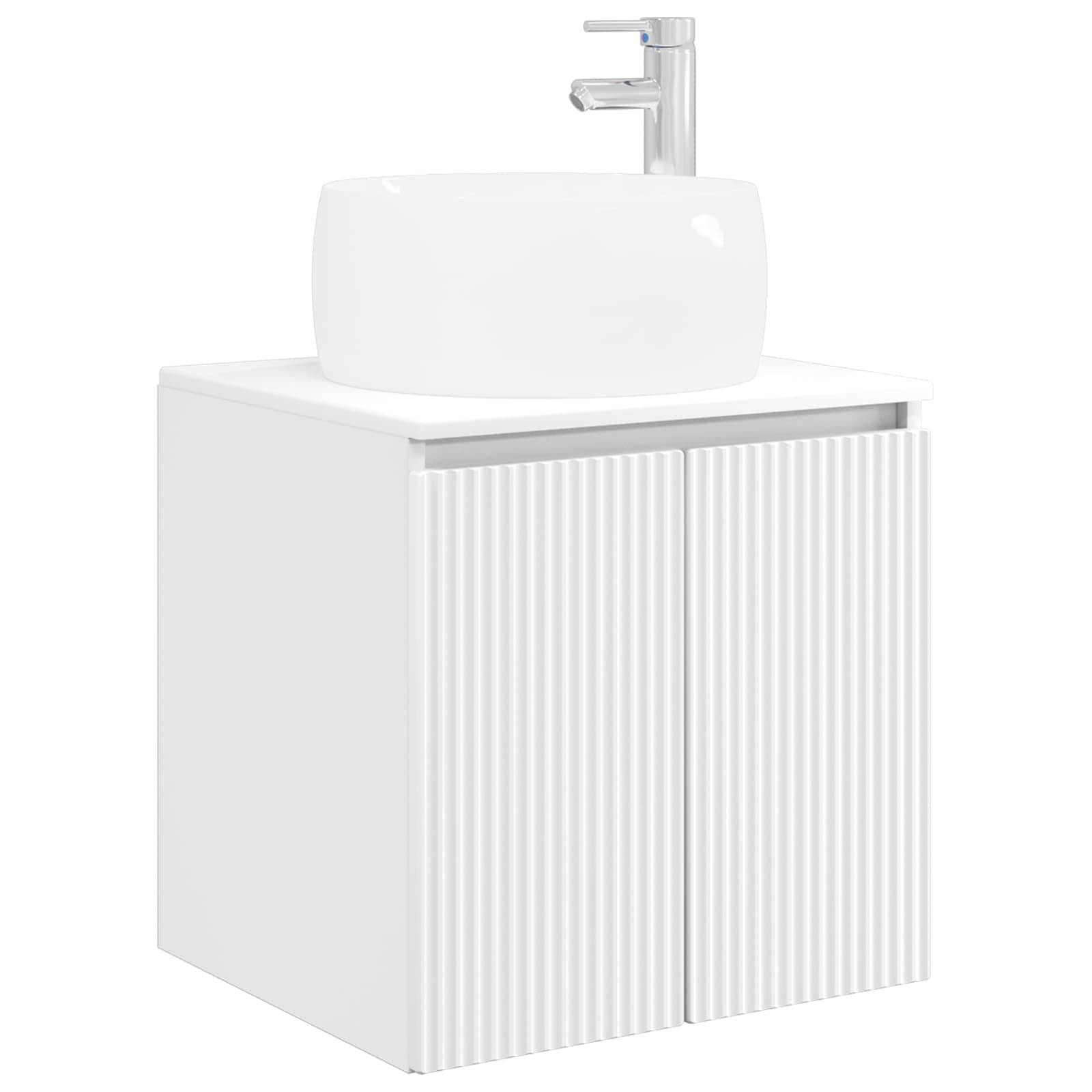 vidaXL Wandmontierte Waschtisch Weiß 49,5 x 44,5 x 66 cm Holzwerkstoff